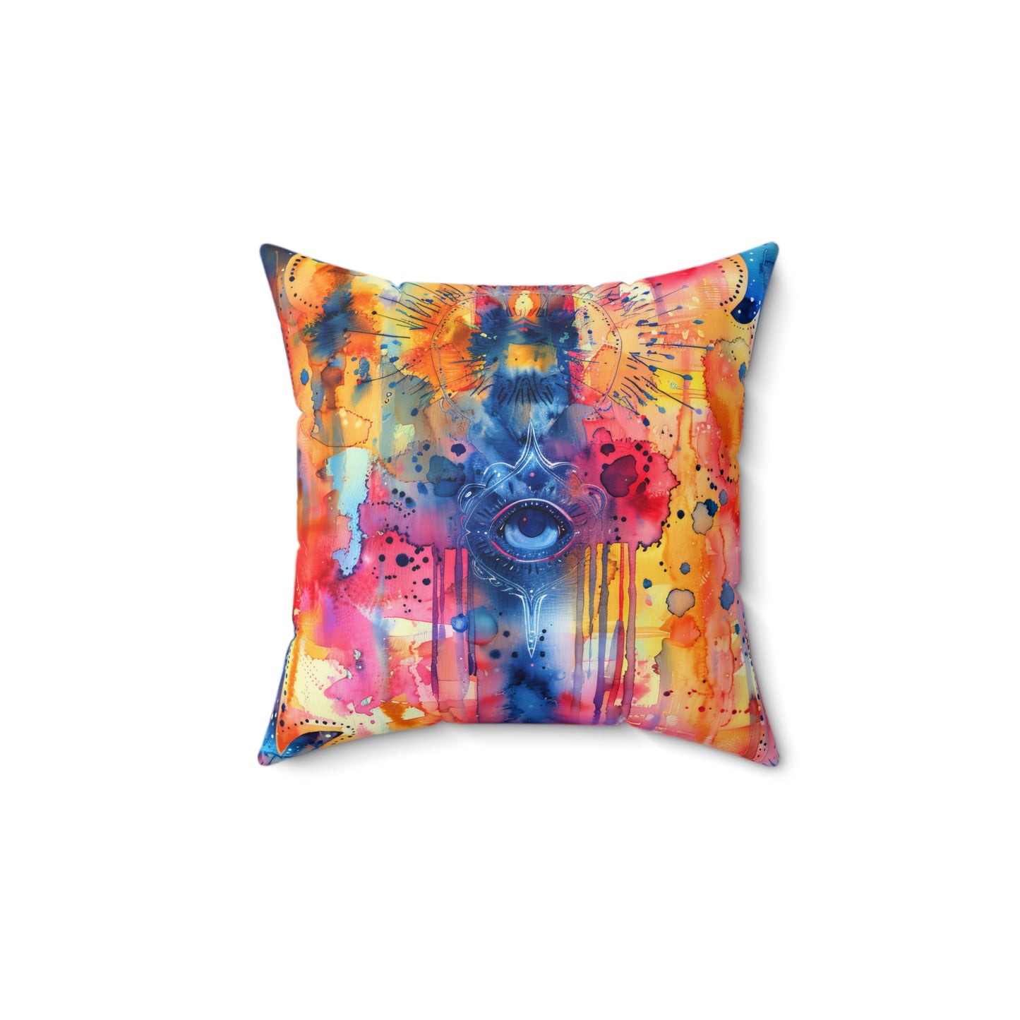 Chromatic Protector Hamsa- Decorative Spun Polyester Cushion