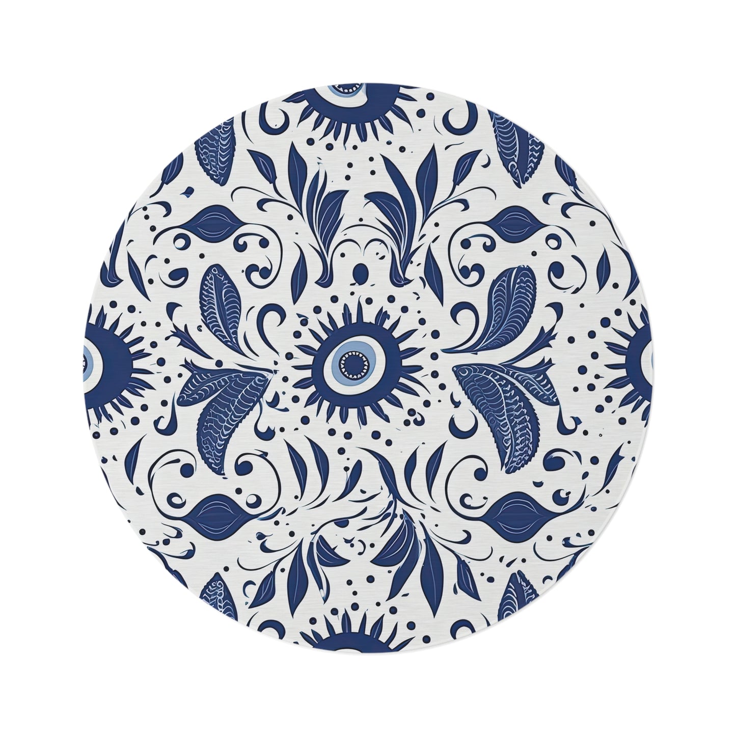 Beholder. Artistic Evil Eye Rug – Layer Your Floors with Protection & Style. Round Rug