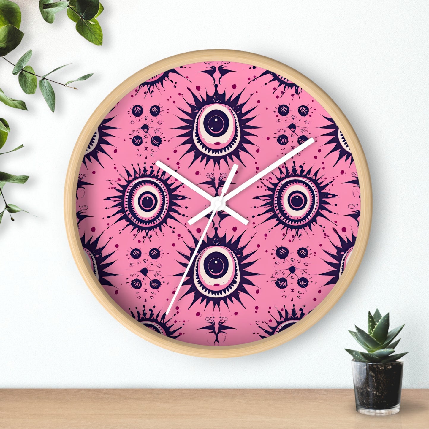 Sinuous Specter.Beholder. Artful Evil Eye Wall Clock – Timekeeping with Protective MeaningWall Clock.