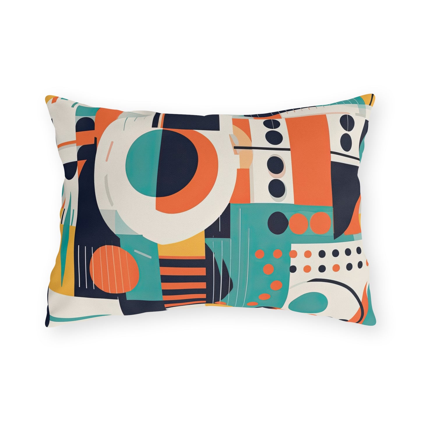 Echoes of the Analog Future. Artistic Retro-FuturisticOutdoor Pillows