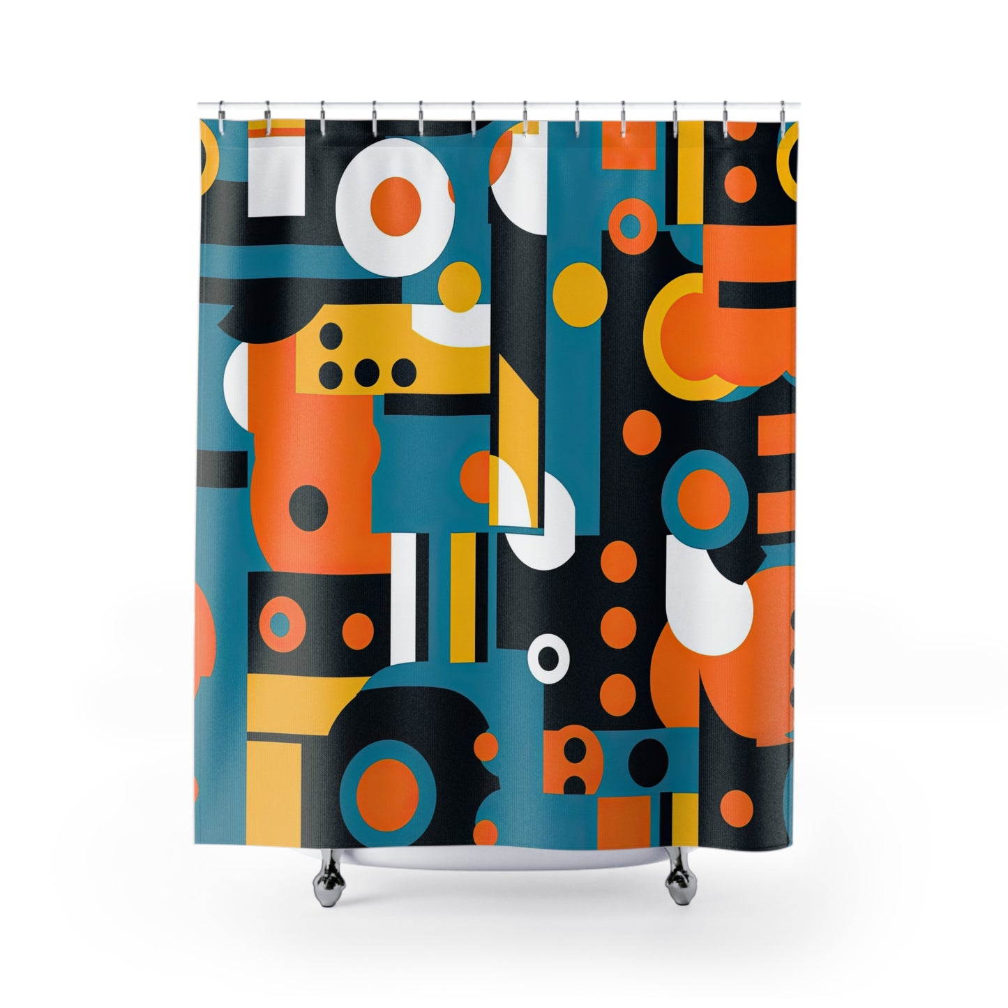 Analog Alchemy . Futuristic Retro Shower Curtains