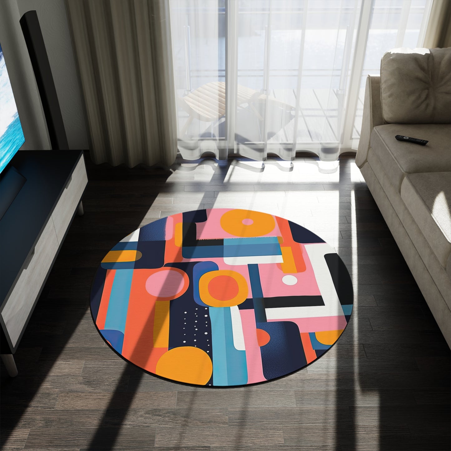 Etheric Elegance. Nostalgia Meets FutureRound Rug