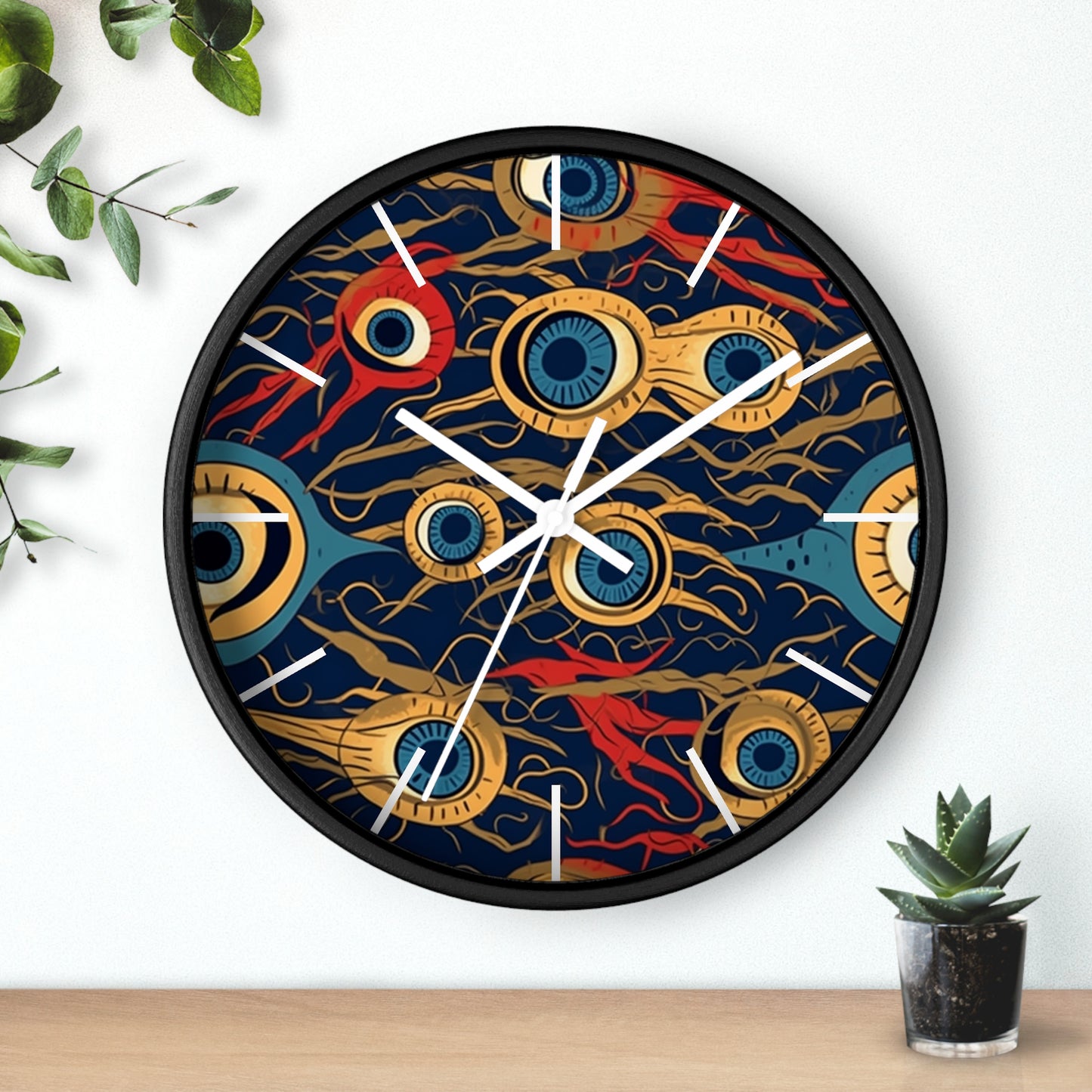 Mystical Malevolence. Beholder. Artful Evil Eye Wall Clock – Timekeeping with Protective Meaning. Wall Clock.