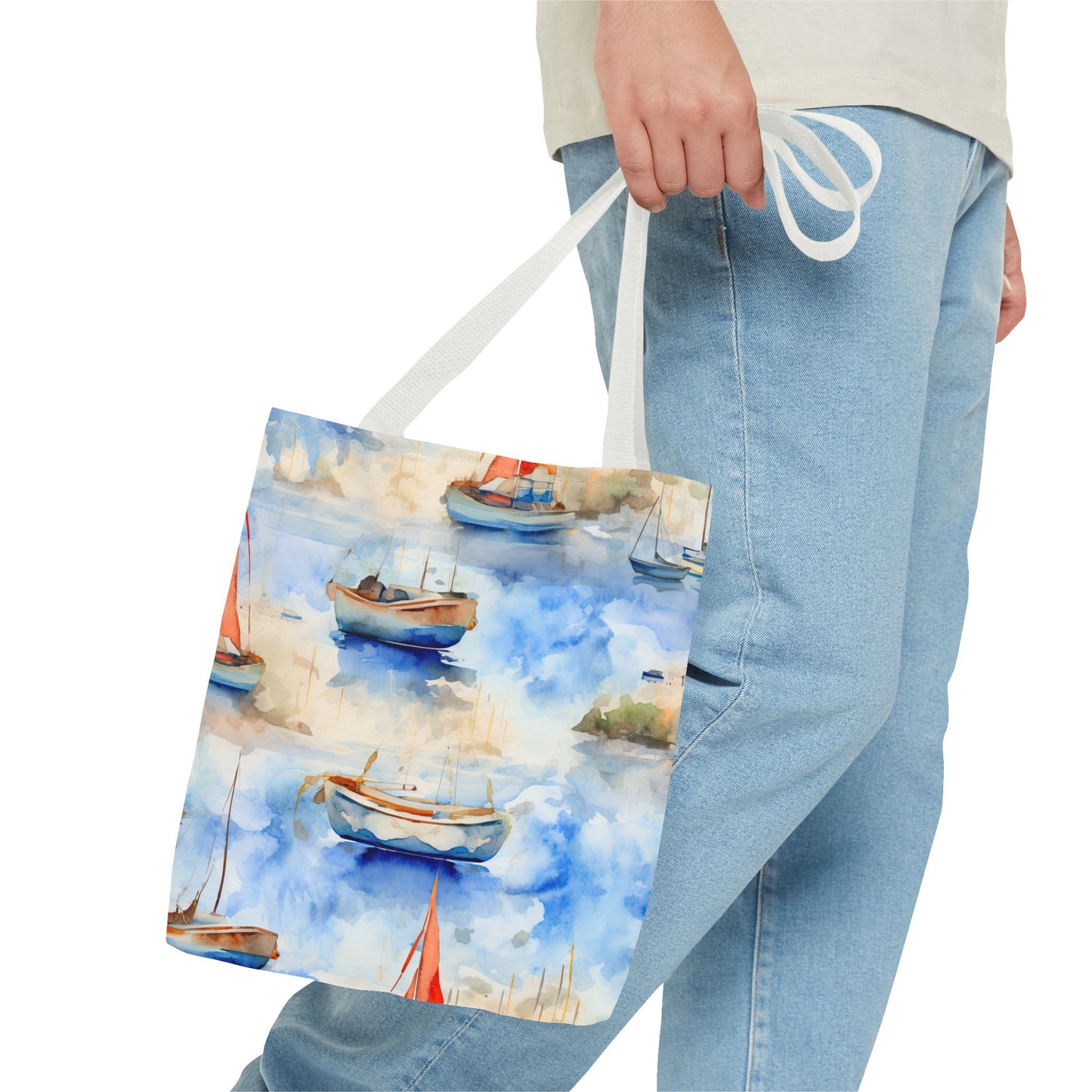 Boats On Watercolor. Tote Bag for Everyday Use