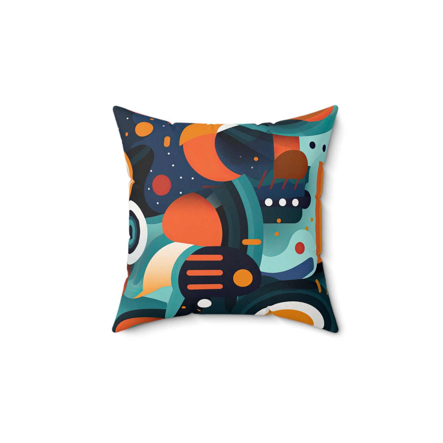 Retro Futurism. Retro Style Avant-Garde Spun Polyester Square Pillow