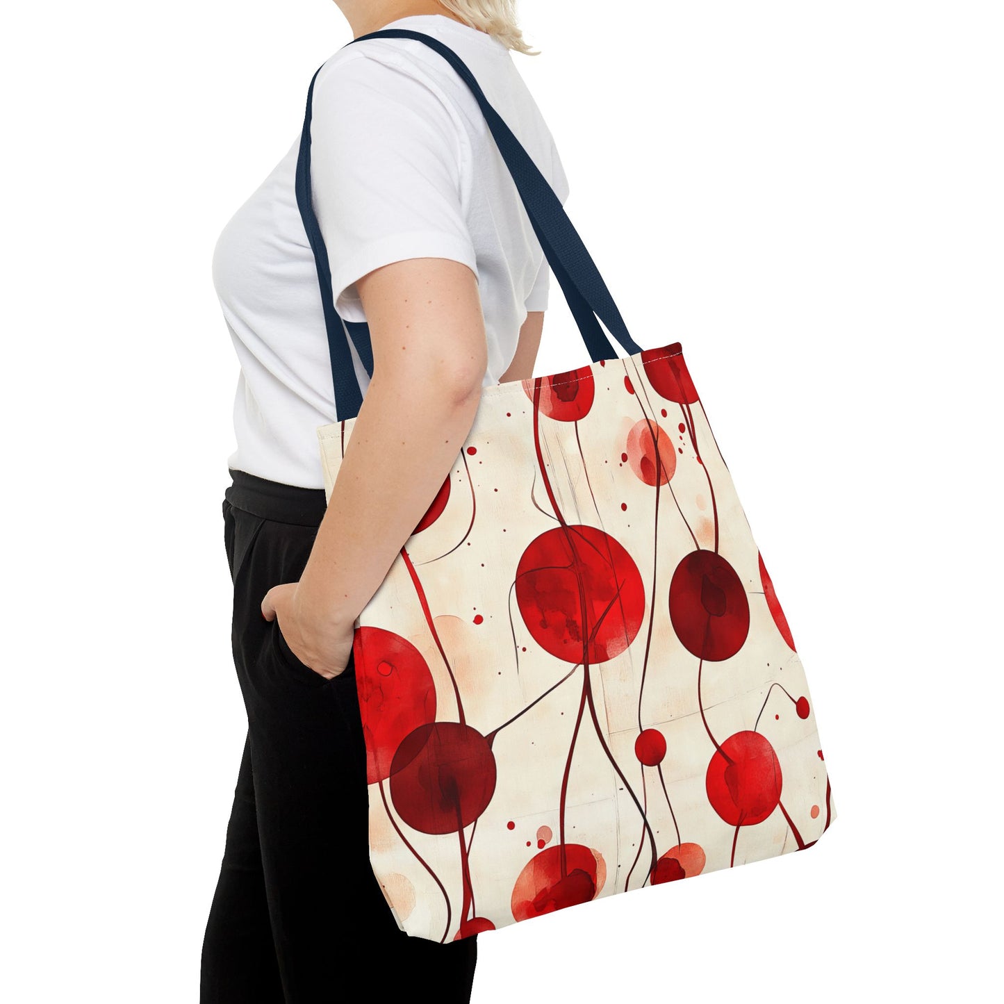 Artistic Red Abstract Tote Bag for Everyday Use