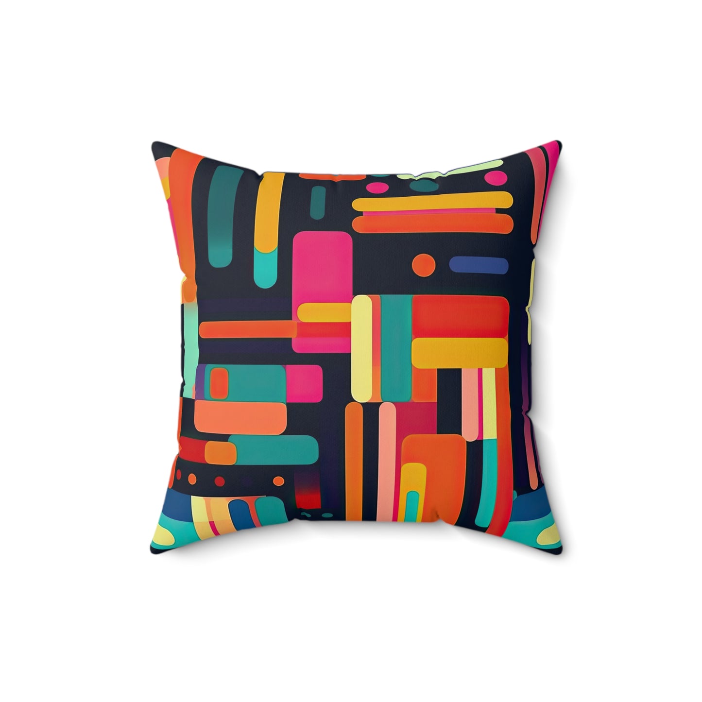 Cybernetic Nostalgia. Retro Futuristic Spun Polyester Square Pillow