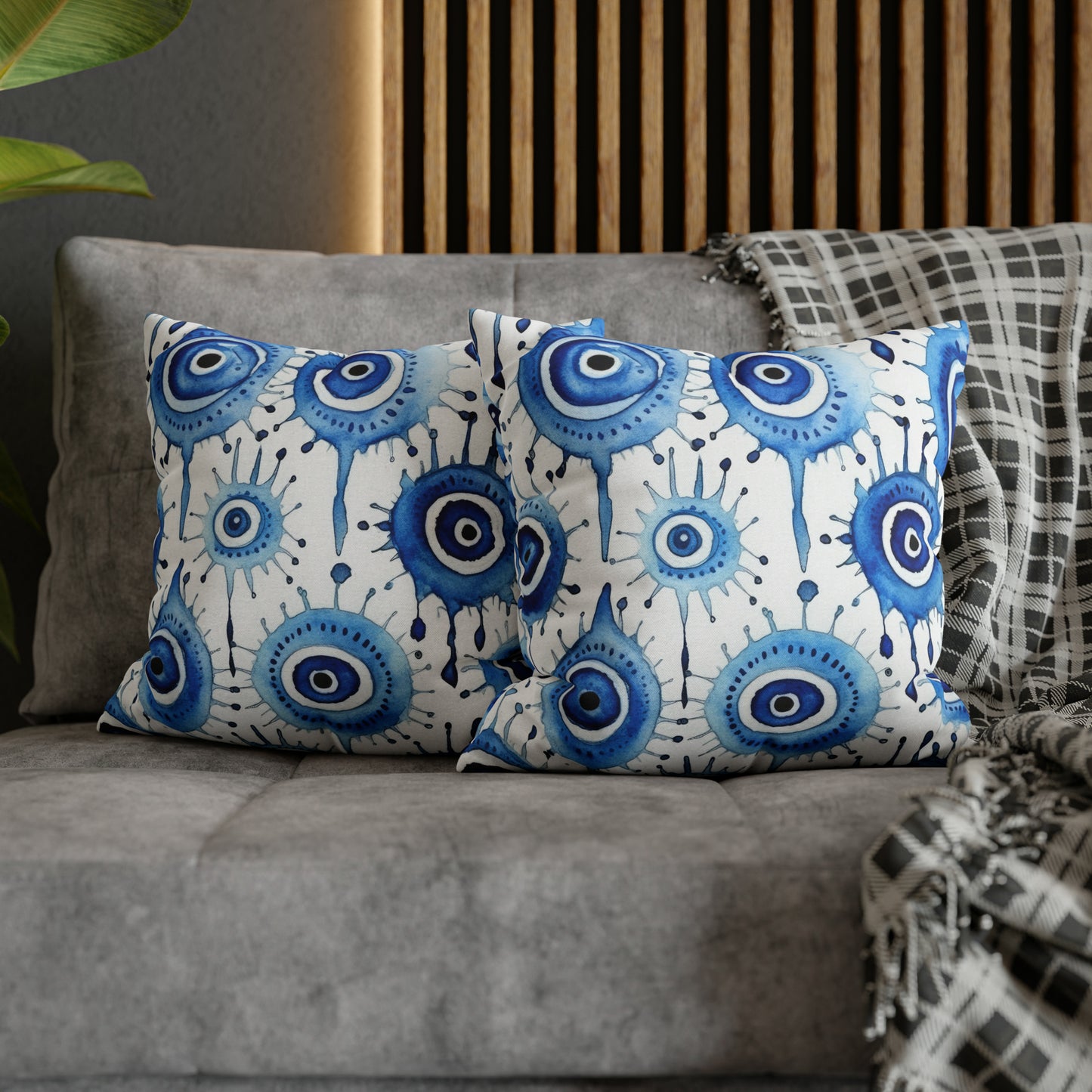 Evil Eye Cry. Spun Polyester Square Pillow Case