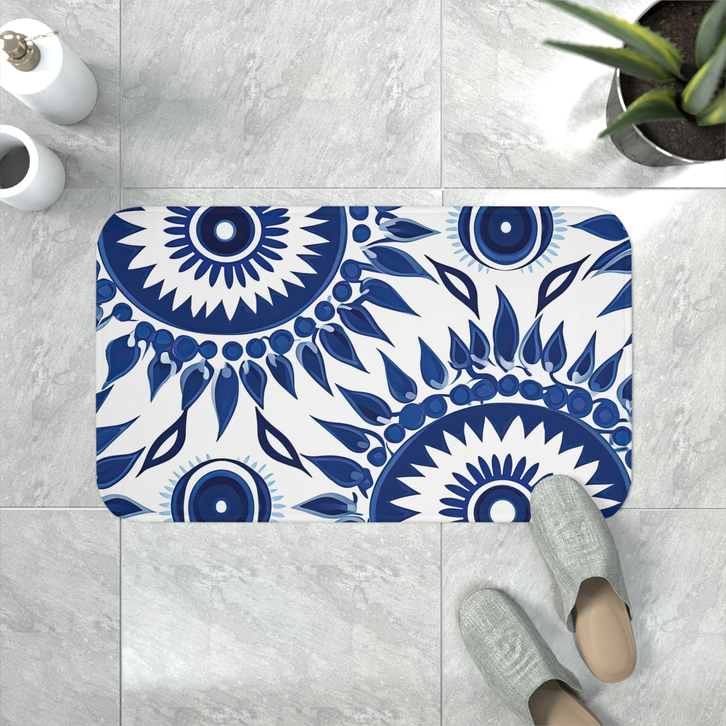 Cursed Charms. Evil Eye Memory Foam Bath Mat – Transform Your Bathroom with Unique Charm