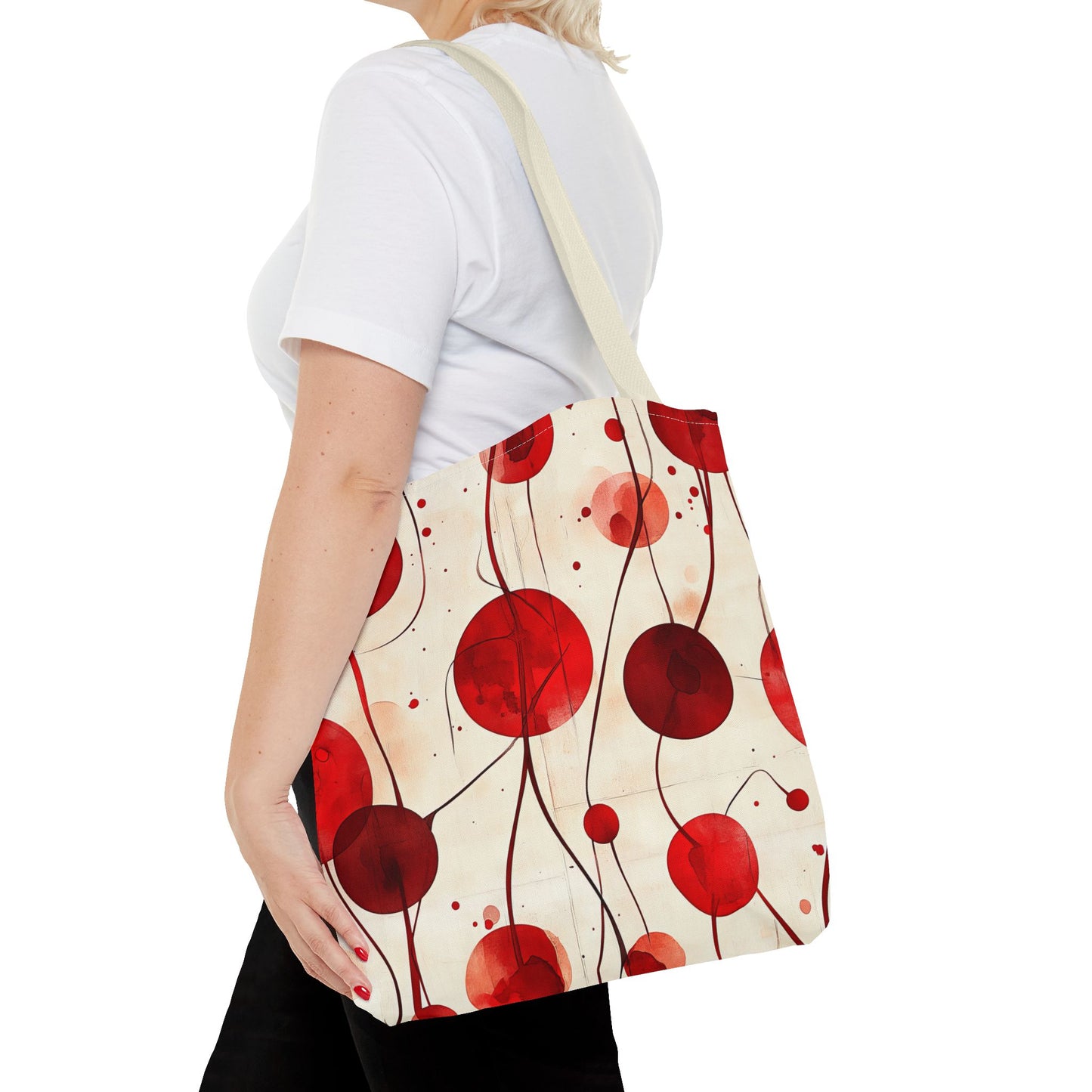 Artistic Red Abstract Tote Bag for Everyday Use