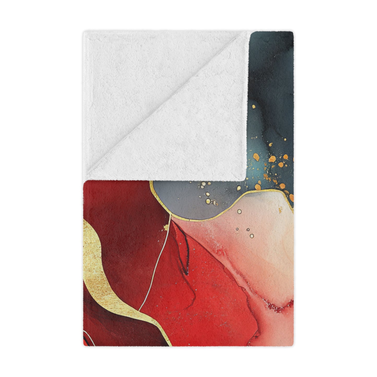 Marbled Cherry Essence. Cozy Artistic Microfiber Blanket -