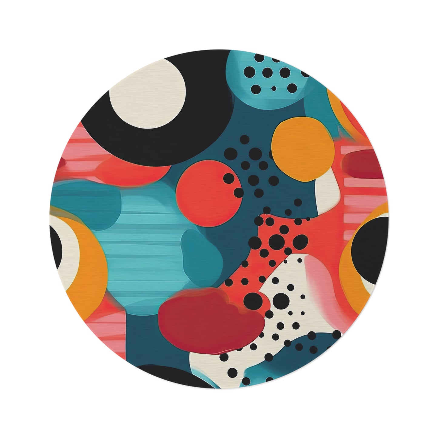 Chroma Catharsis. Retro Pop Art Round Rug.