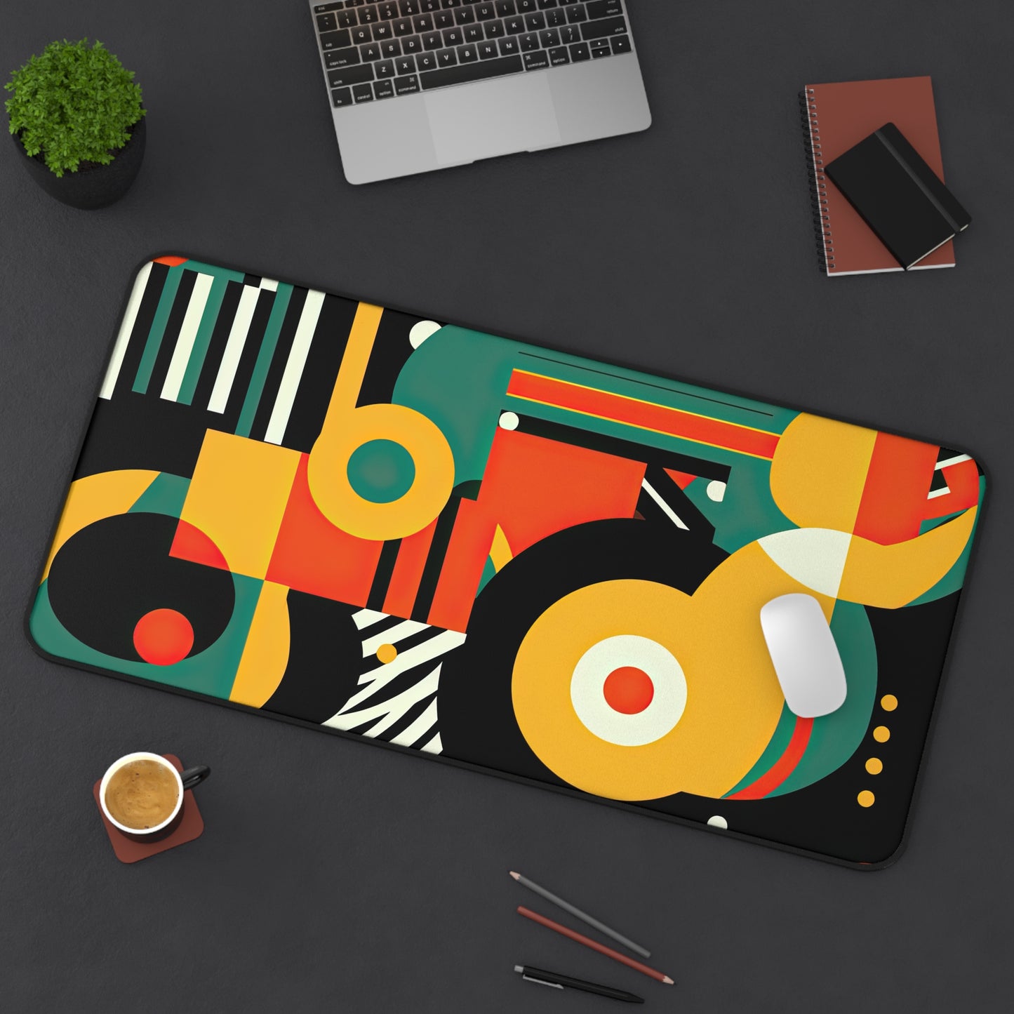 Galactic Groove  . Desk Mat - Stylish Office Organizer