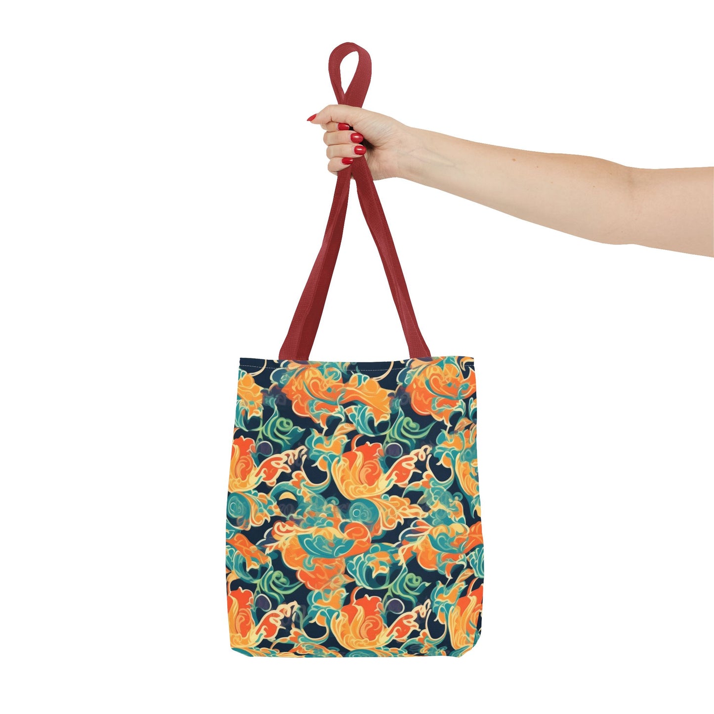 Tangerine Twilight Tapestry. Tote Bag for Everyday Use