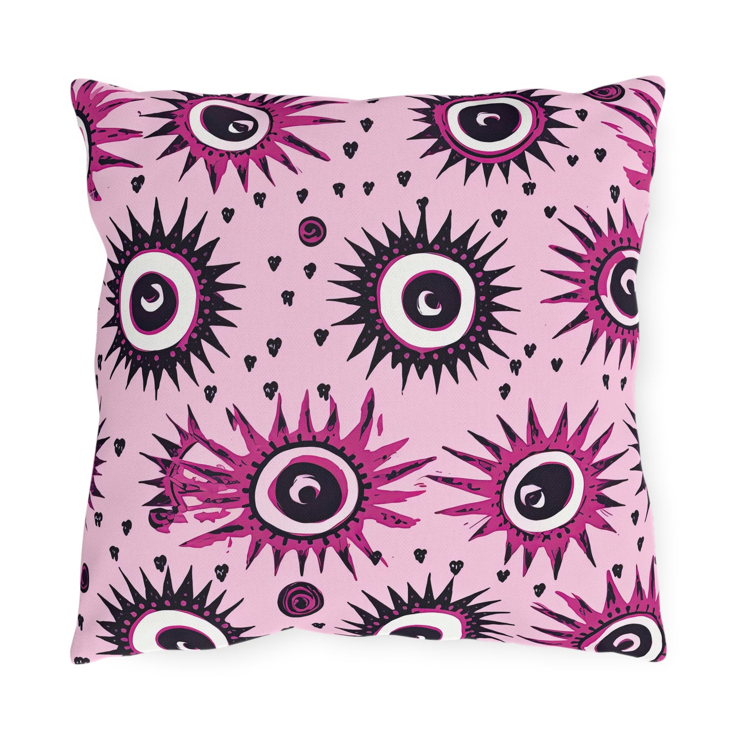 Evil Pink Eye. Outdoor Pillows