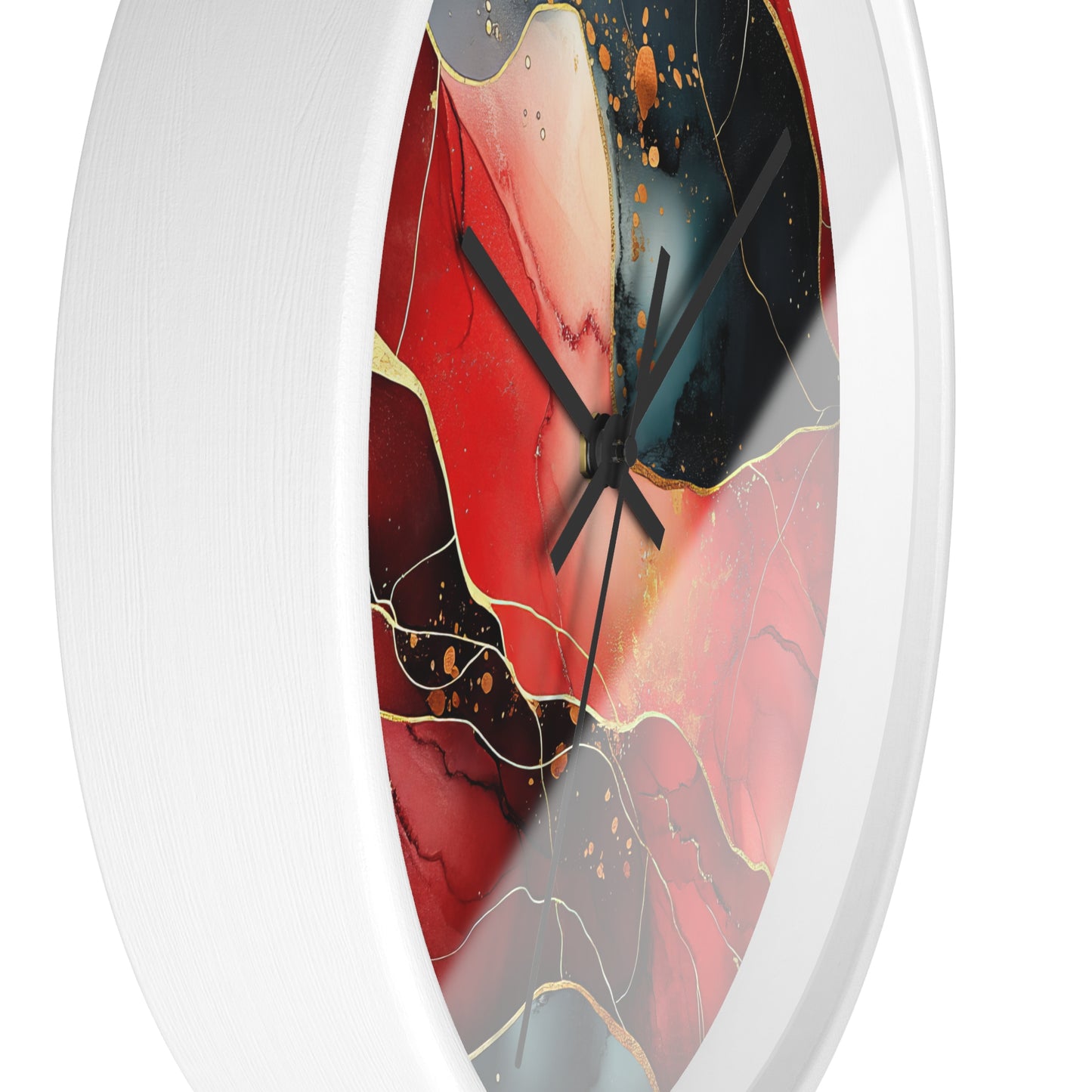 Marbled Cherry Essence. Wall Clock - Artistic Home Decor