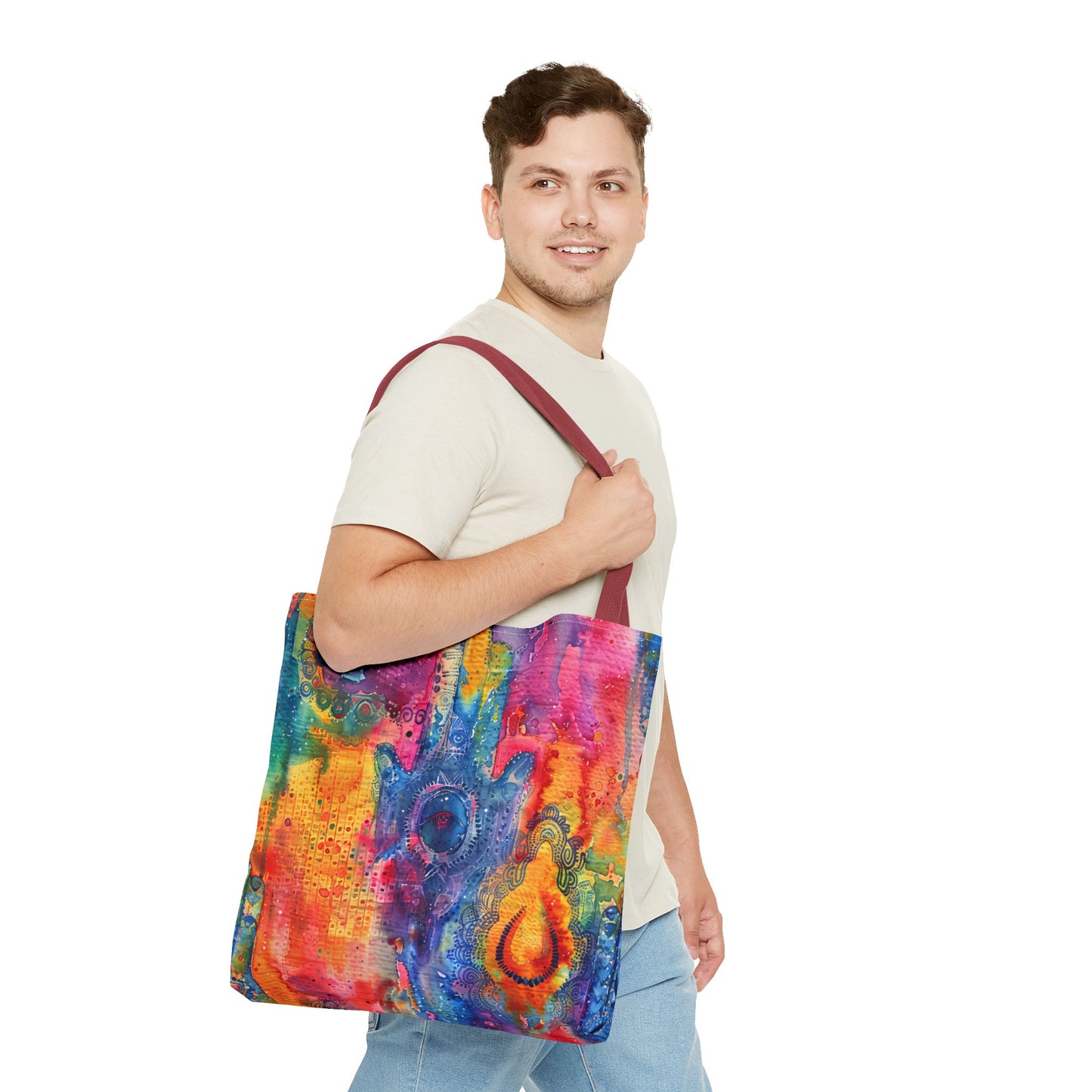 Prismatic Hamsa . Tote Bag for Everyday Use