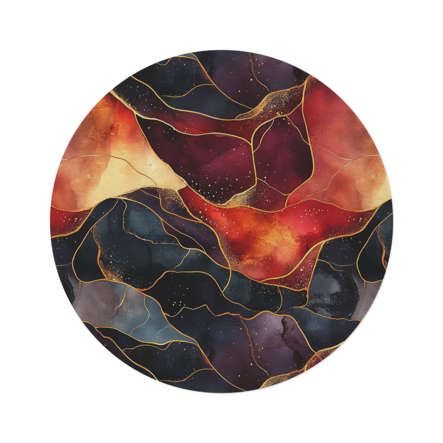 Velvet Cherry. Bohemian Eye Round Rug - Colorful Floor Decor for Vibrant Spaces