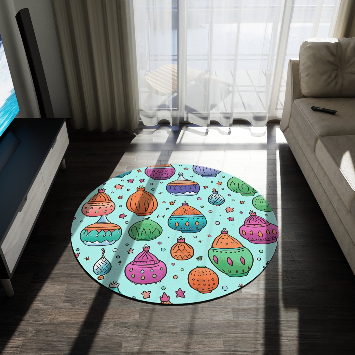 Nomad's Nirvana Nocturne . Round Rug