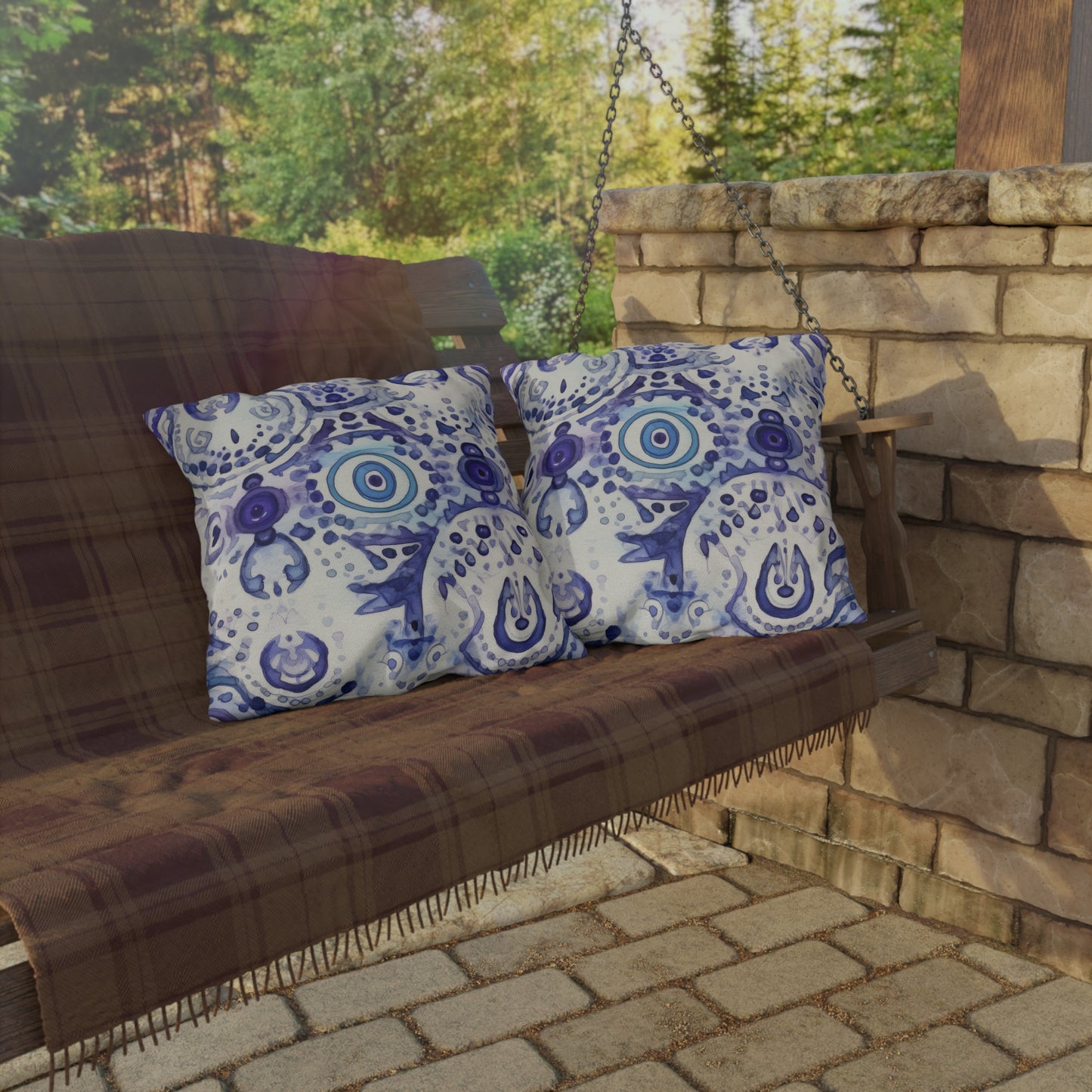 Hamsa Enigma. Outdoor Pillows