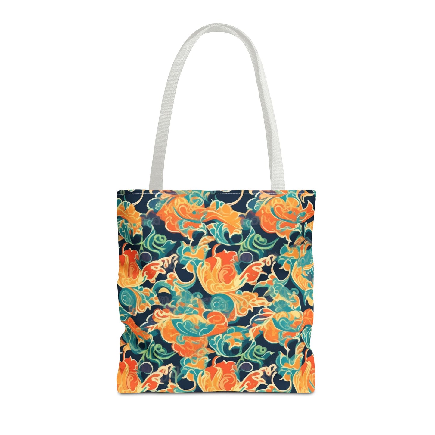 Tangerine Twilight Tapestry. Tote Bag for Everyday Use