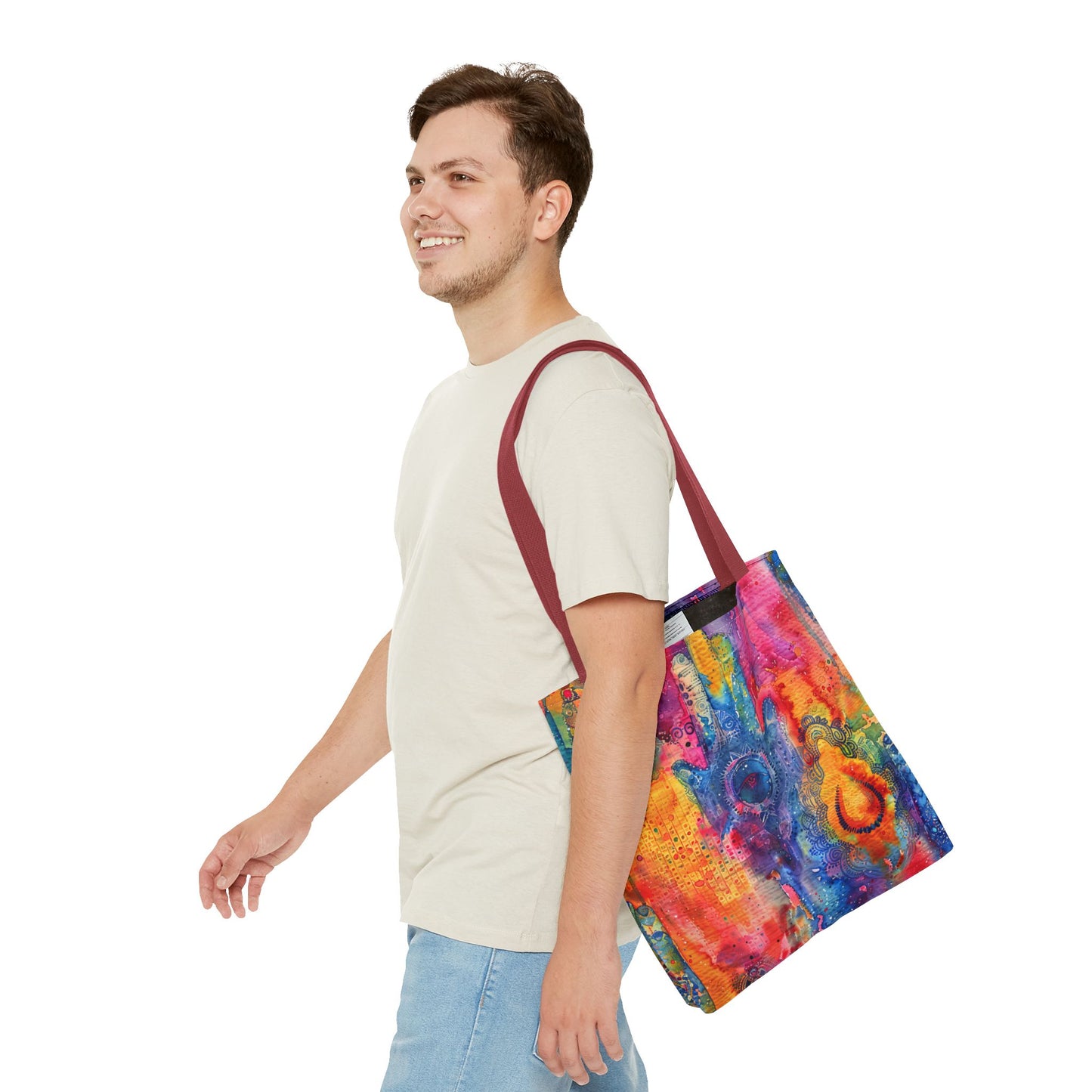 Prismatic Hamsa . Tote Bag for Everyday Use