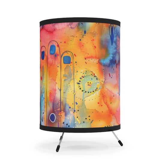 Rainbow Shield Hamsa-. Modern Tripod Lamp