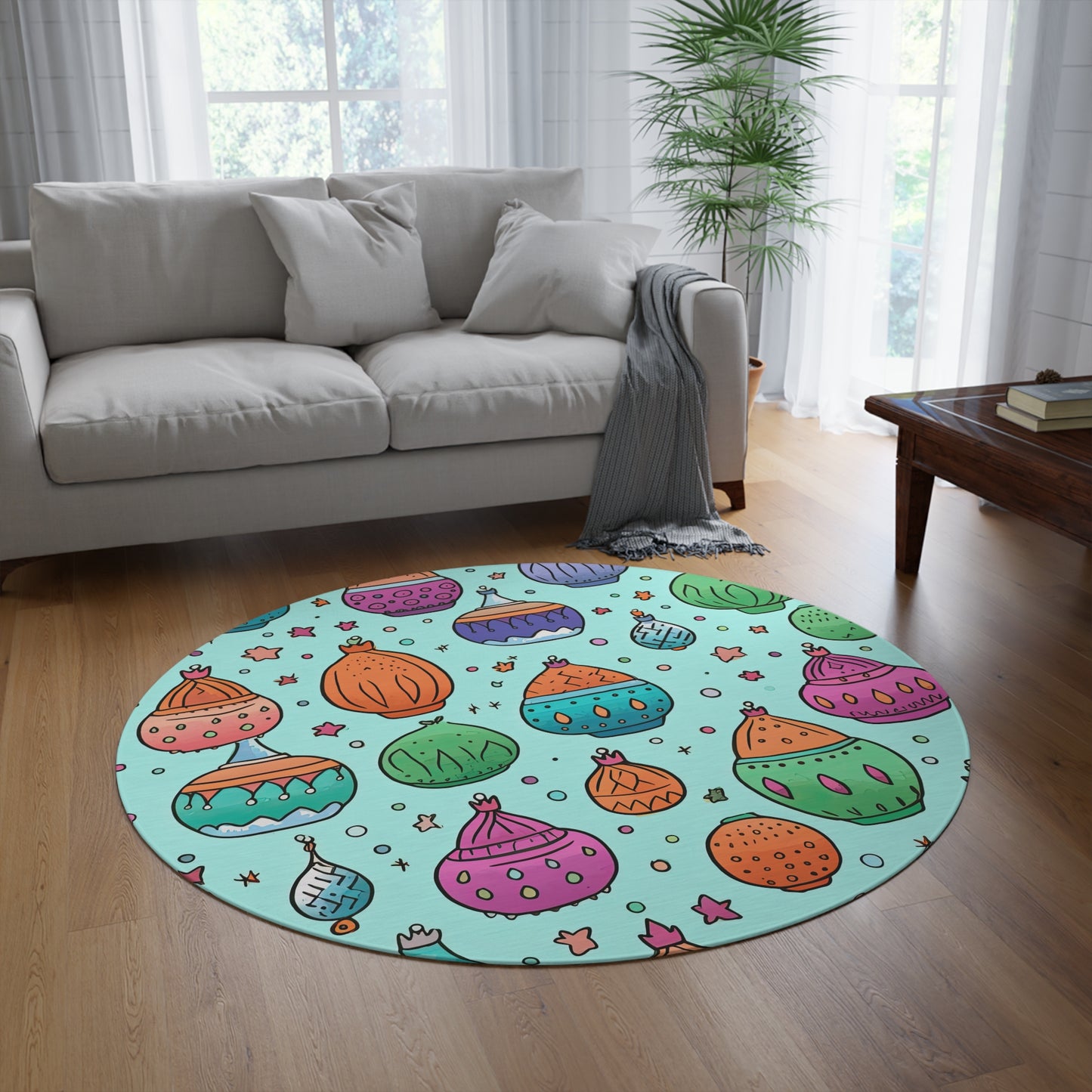 Nomad's Nirvana Nocturne . Round Rug