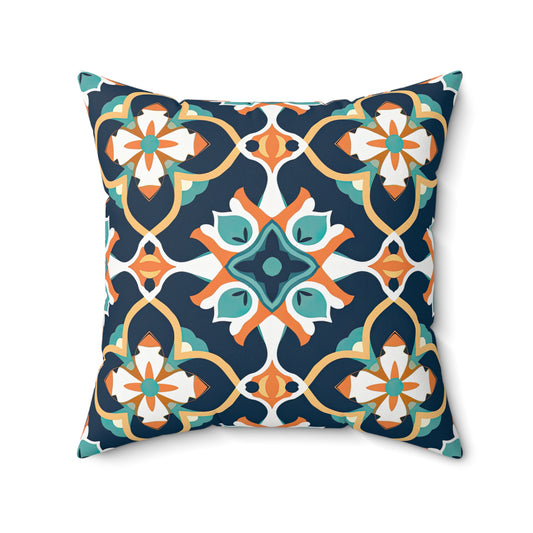 Saffron Souk Symphony . Spun Polyester Square Pillow