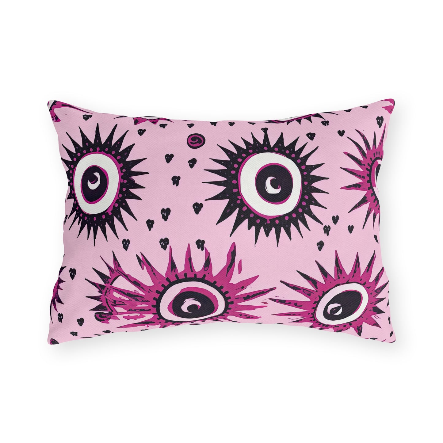 Evil Pink Eye. Outdoor Pillows