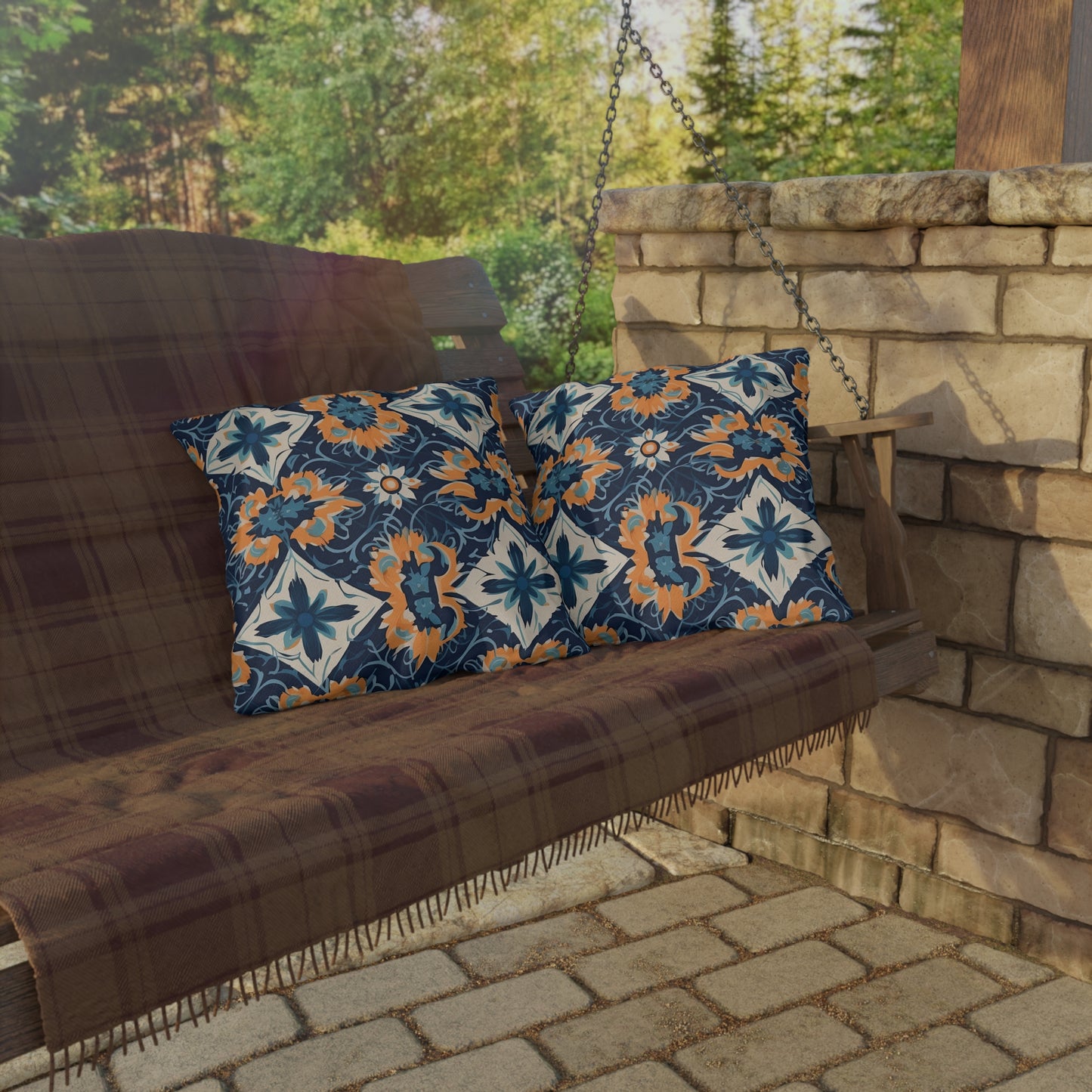 Velvet Veil Vision. Outdoor Pillows