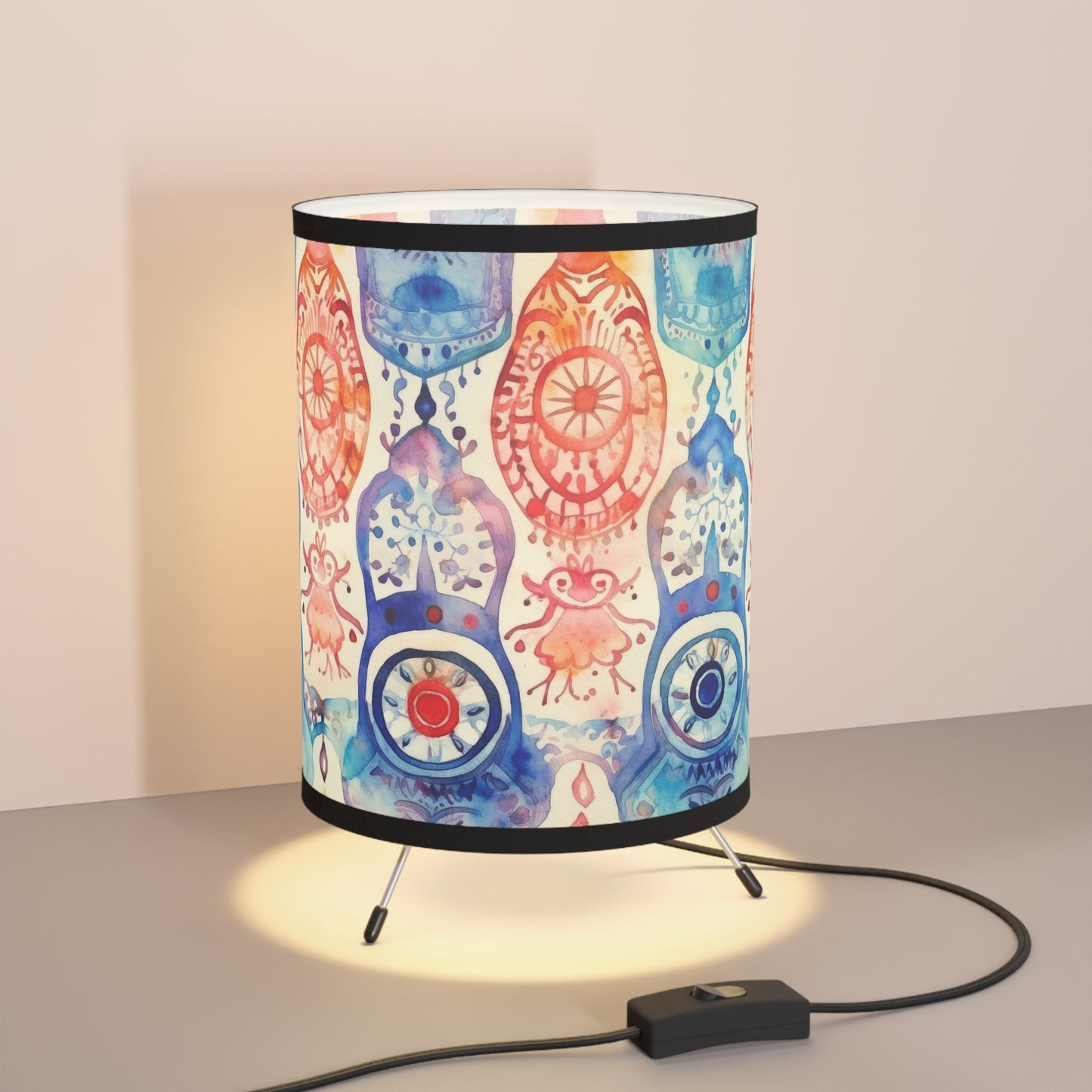 Omen of Hands. Tripod Lamp with High-Res Printed Shade, US\CA plug