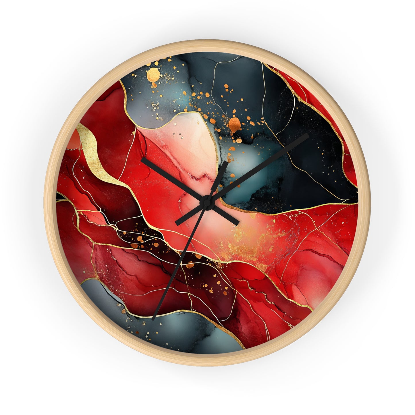 Marbled Cherry Essence. Wall Clock - Artistic Home Decor