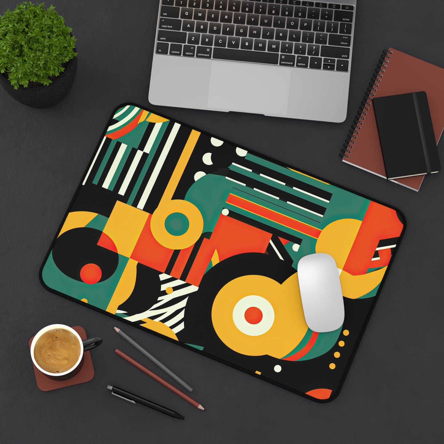 Galactic Groove  . Desk Mat - Stylish Office Organizer