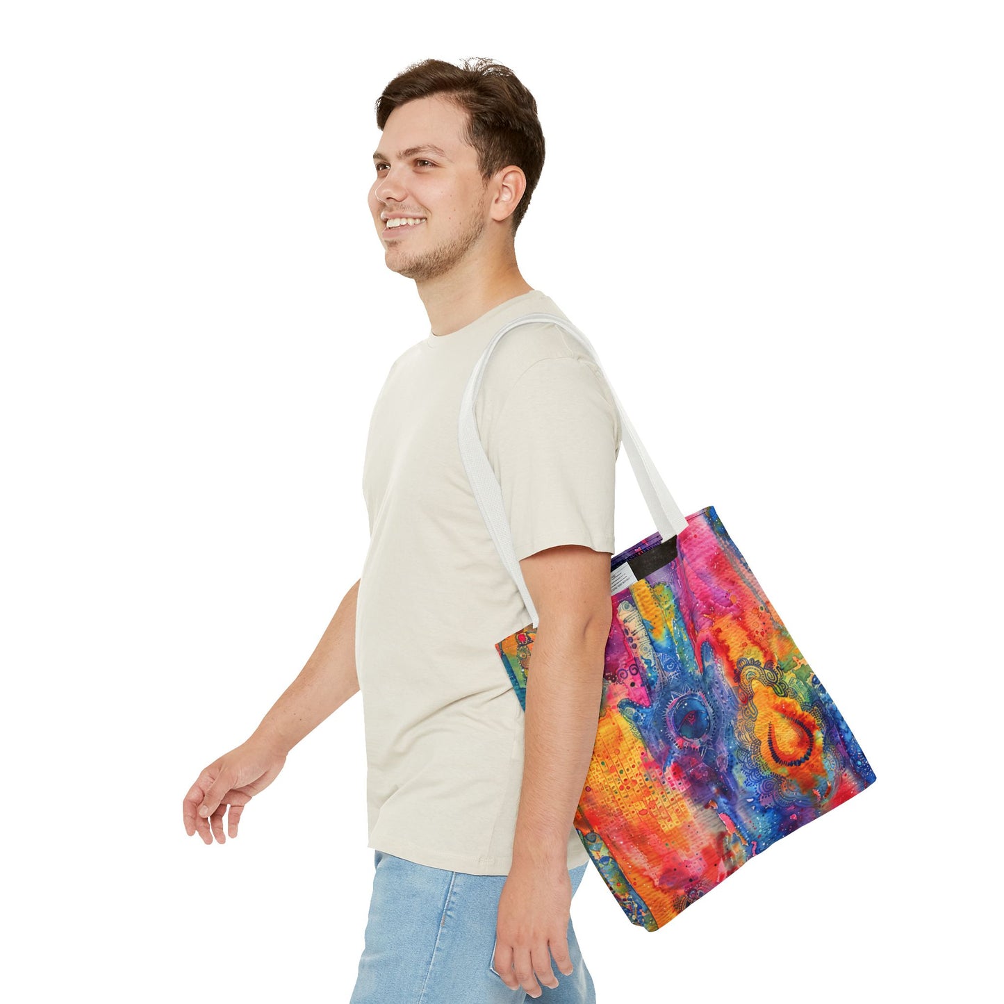 Prismatic Hamsa . Tote Bag for Everyday Use