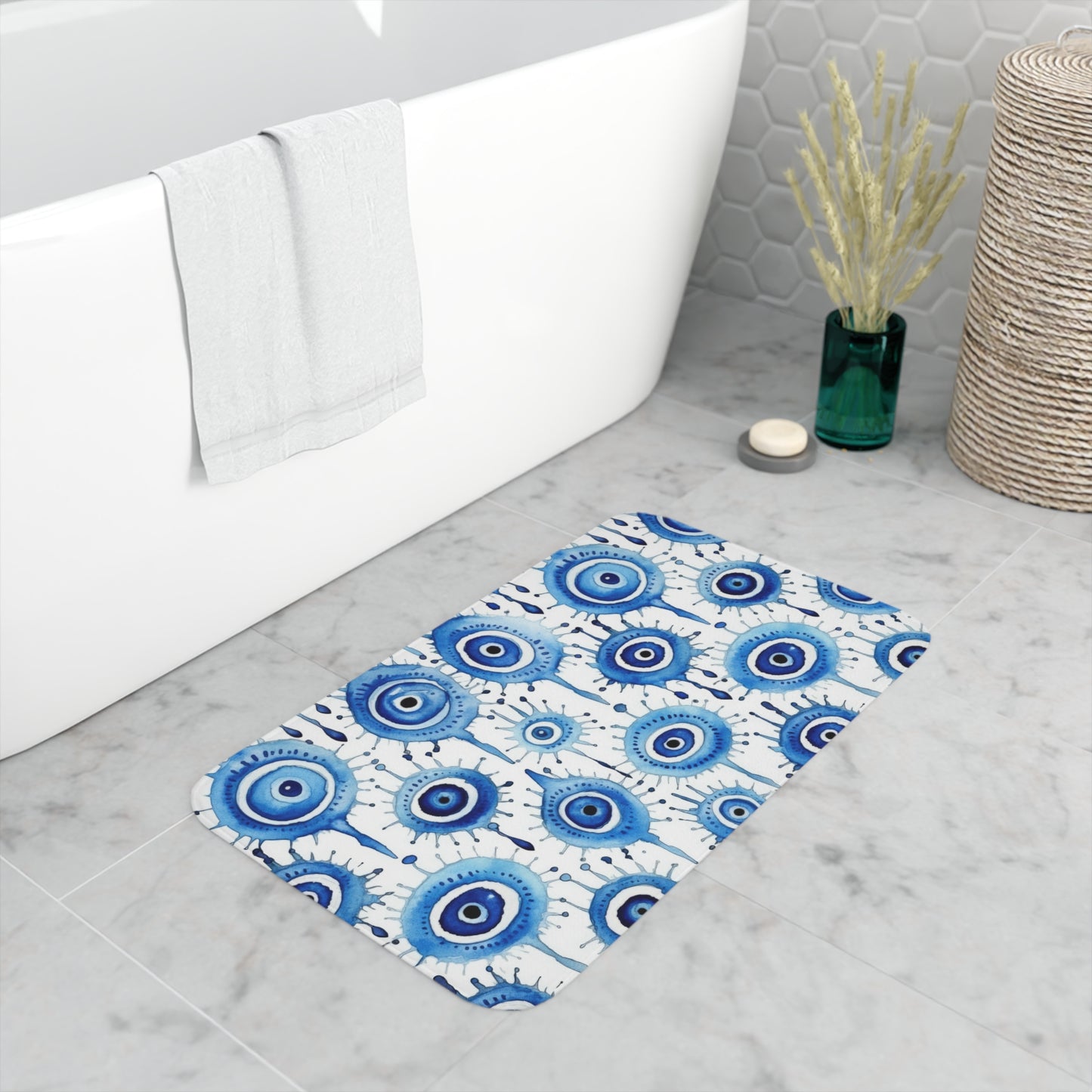 Evil Eye Cry. Memory Foam Bath Mat