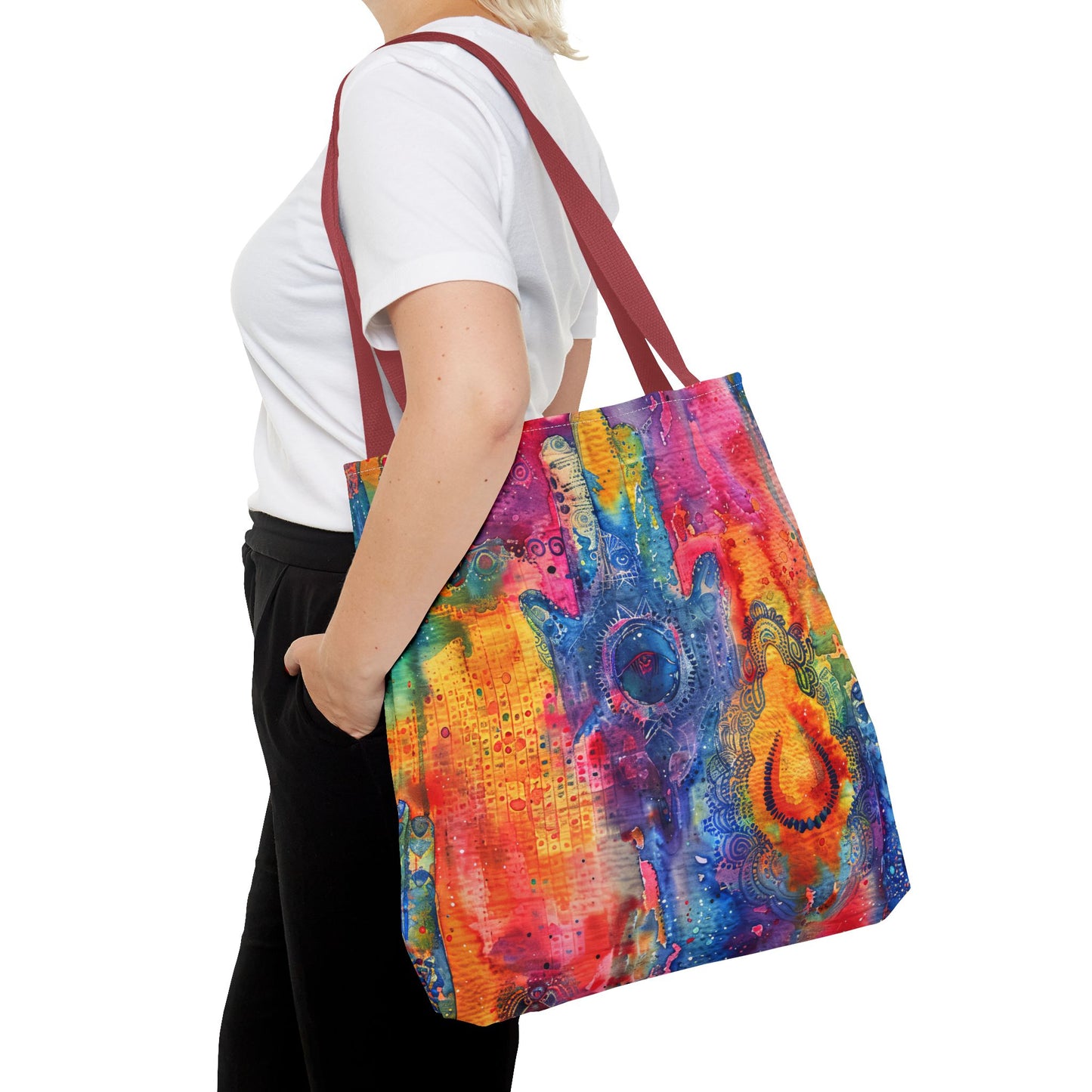 Prismatic Hamsa . Tote Bag for Everyday Use