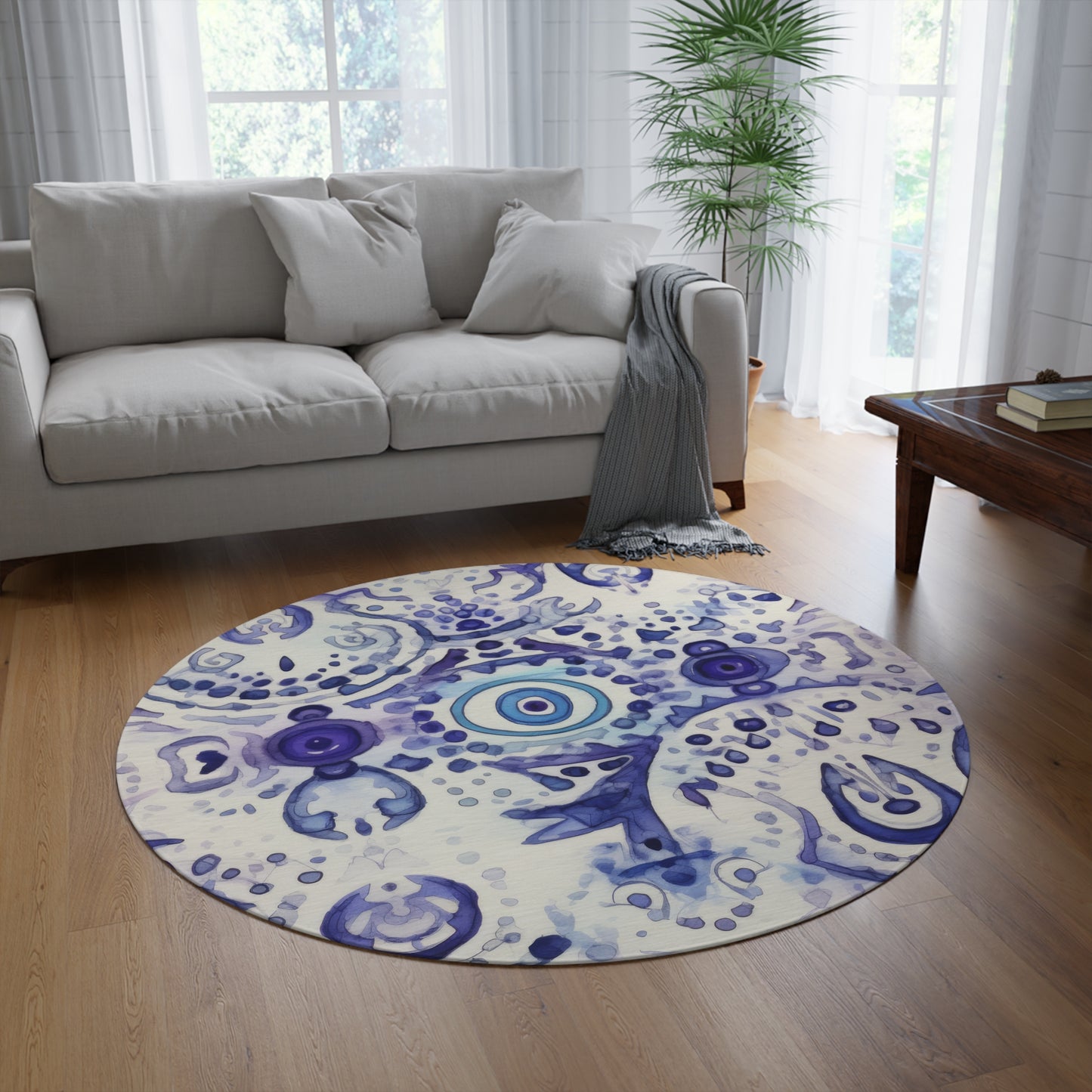 Hamsa Enigma. Round Rug