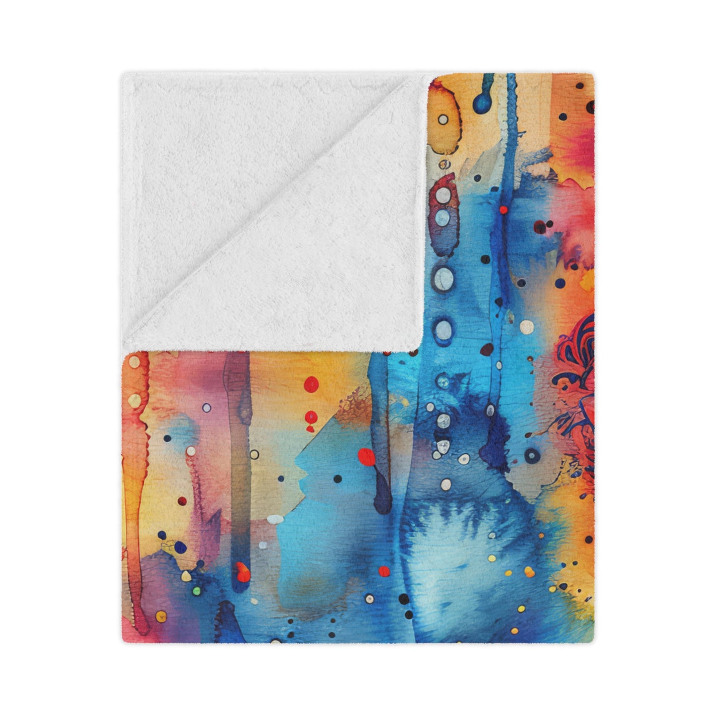 Hamsa bright Aura. Cozy Artistic Microfiber Blanket.