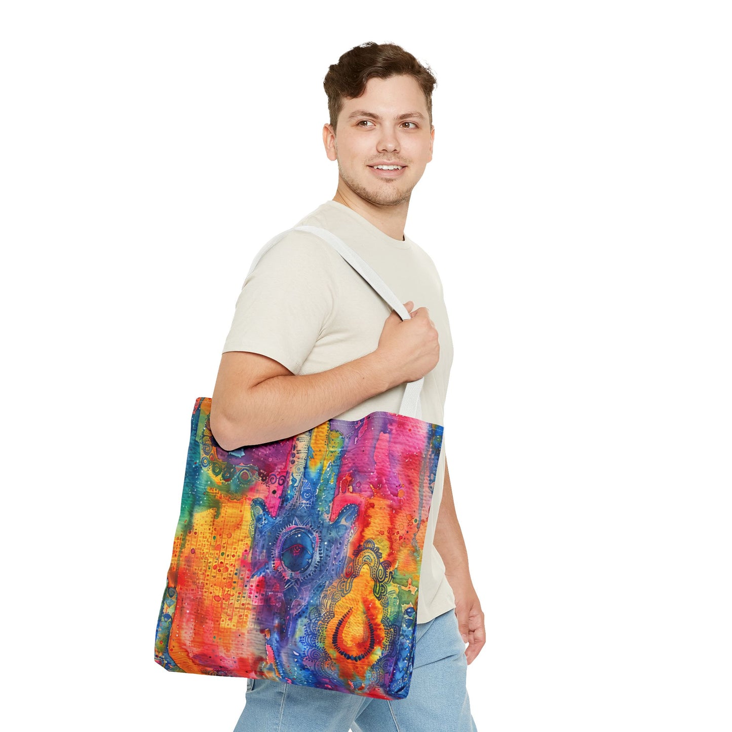 Prismatic Hamsa . Tote Bag for Everyday Use