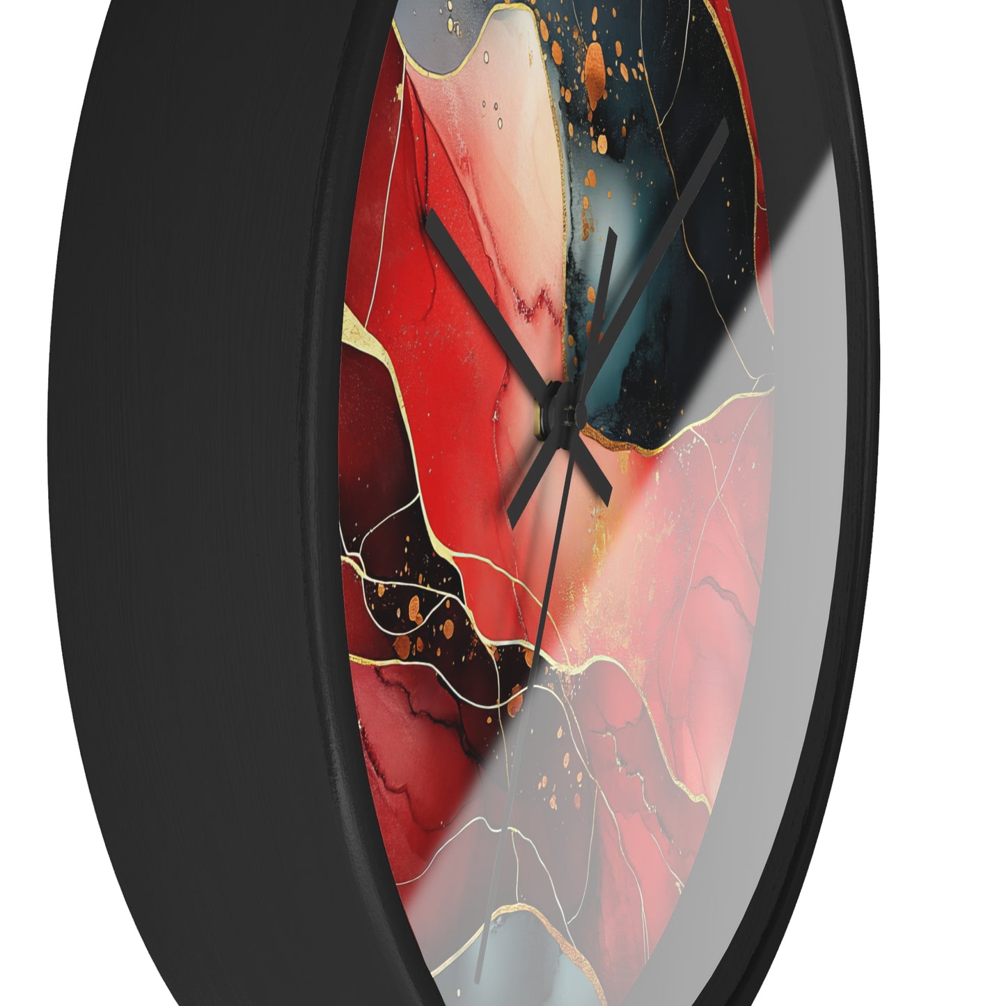 Marbled Cherry Essence. Wall Clock - Artistic Home Decor