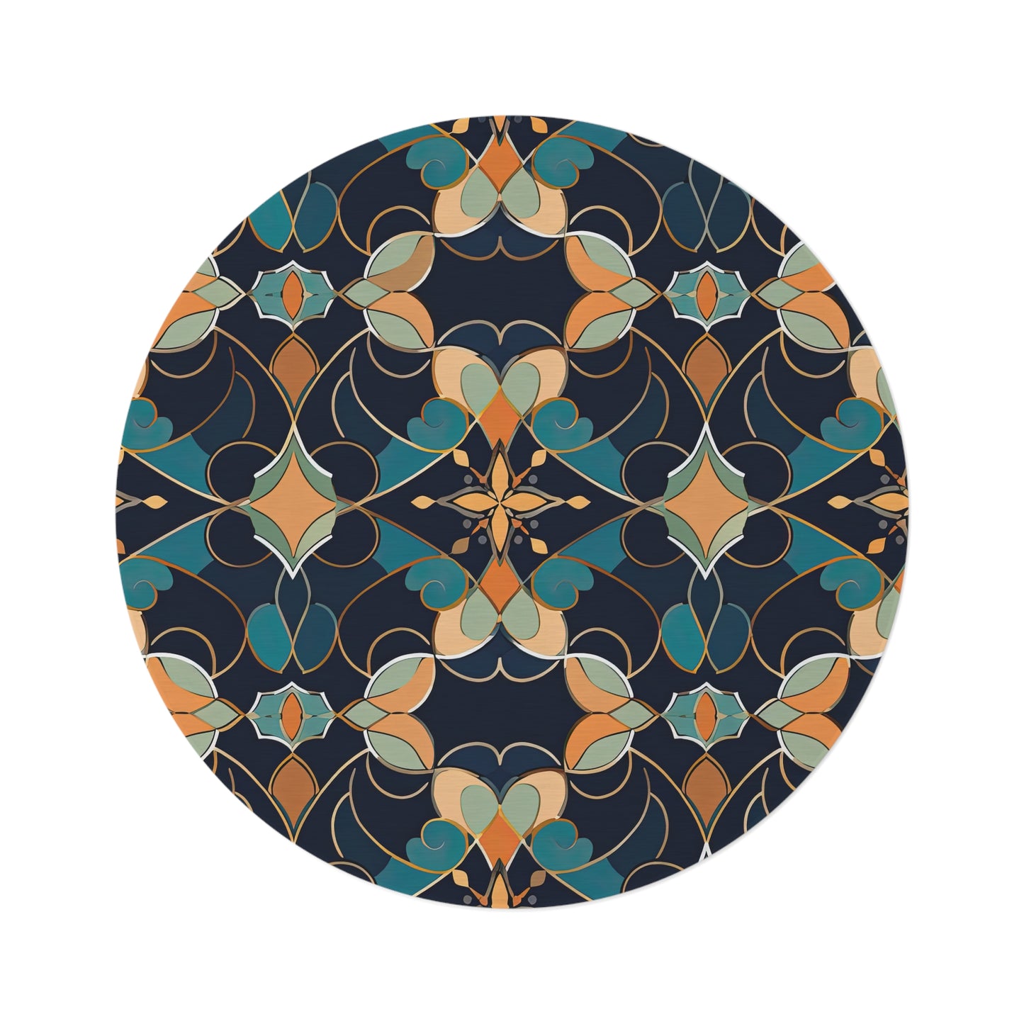 Moroccan Midnight. Round Rug
