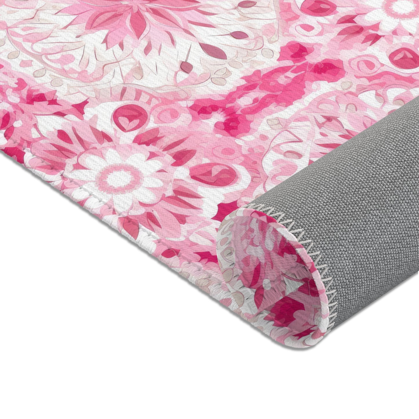 Pink & White Area Rug