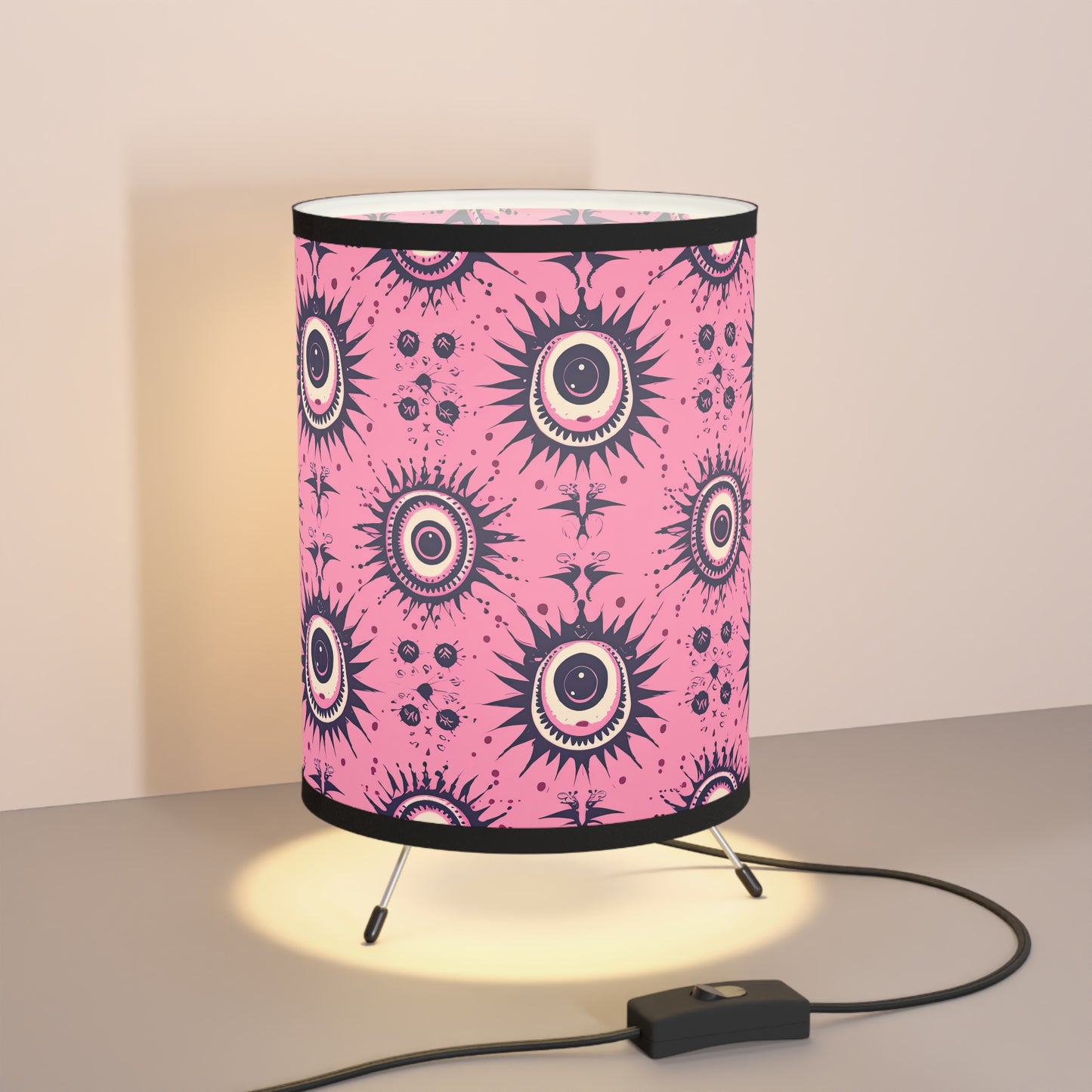 Sinuous Specter. Tripod Lamp with High-Res Printed Shade, US\CA plug