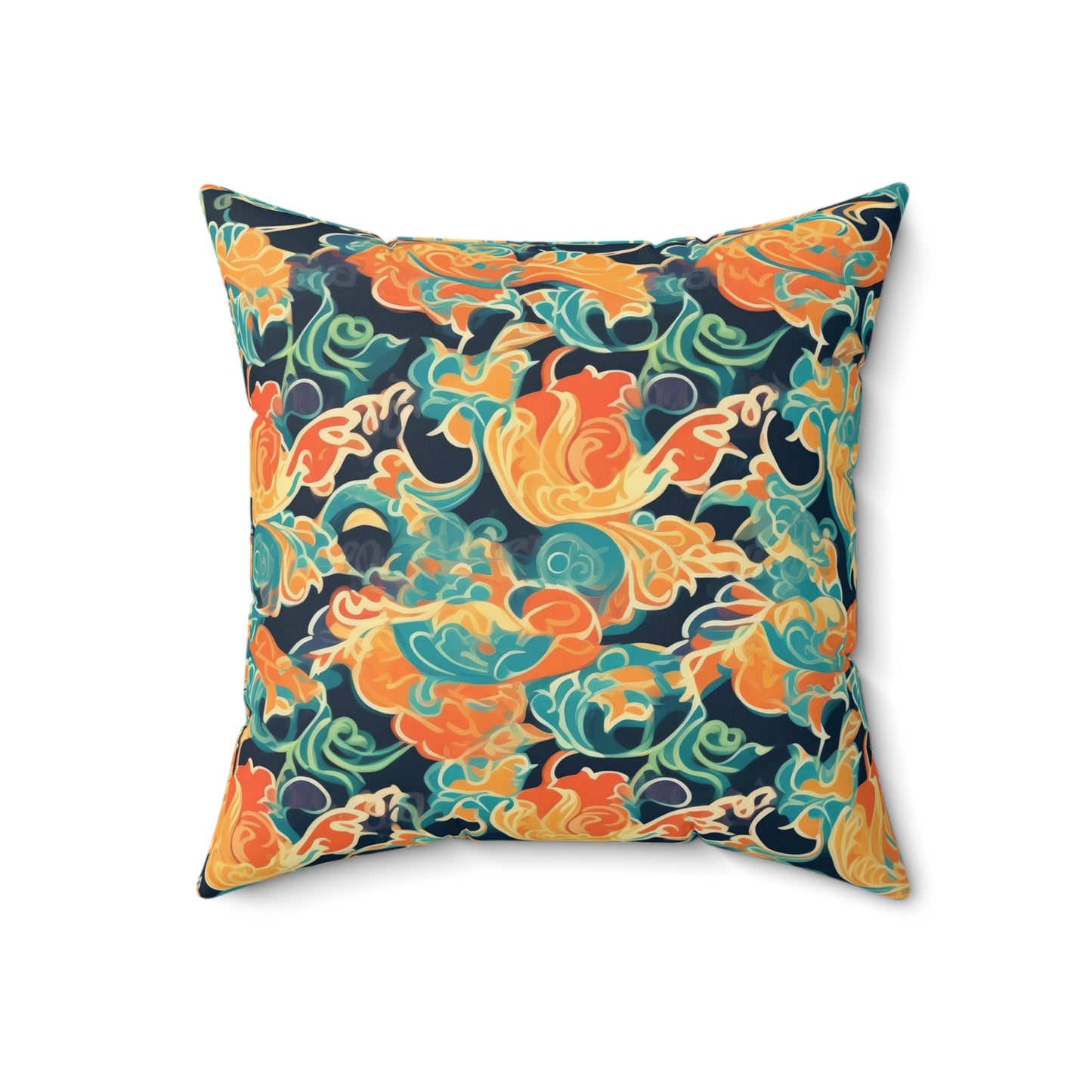 Tangerine Twilight Tapestry . Spun Polyester Square Pillow