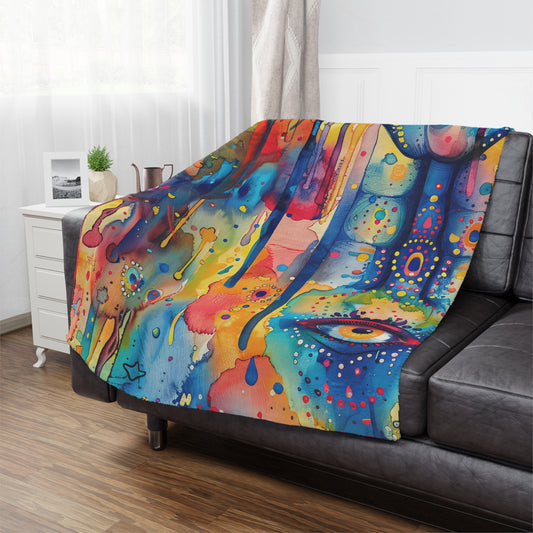 Hamsa Jewelburst. Cozy Artistic Microfiber Blanket.