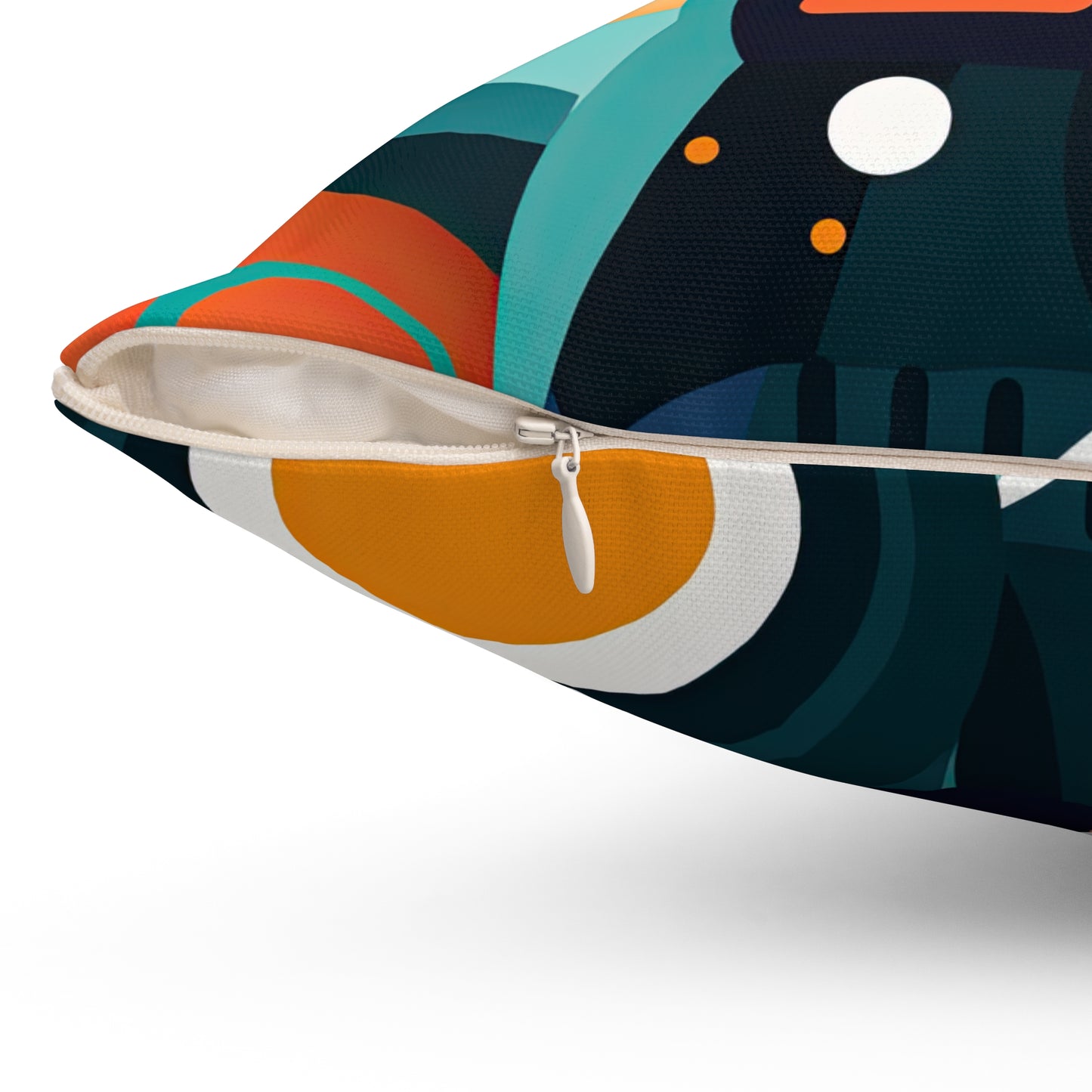 Retro Futurism. Spun Polyester Square Pillow