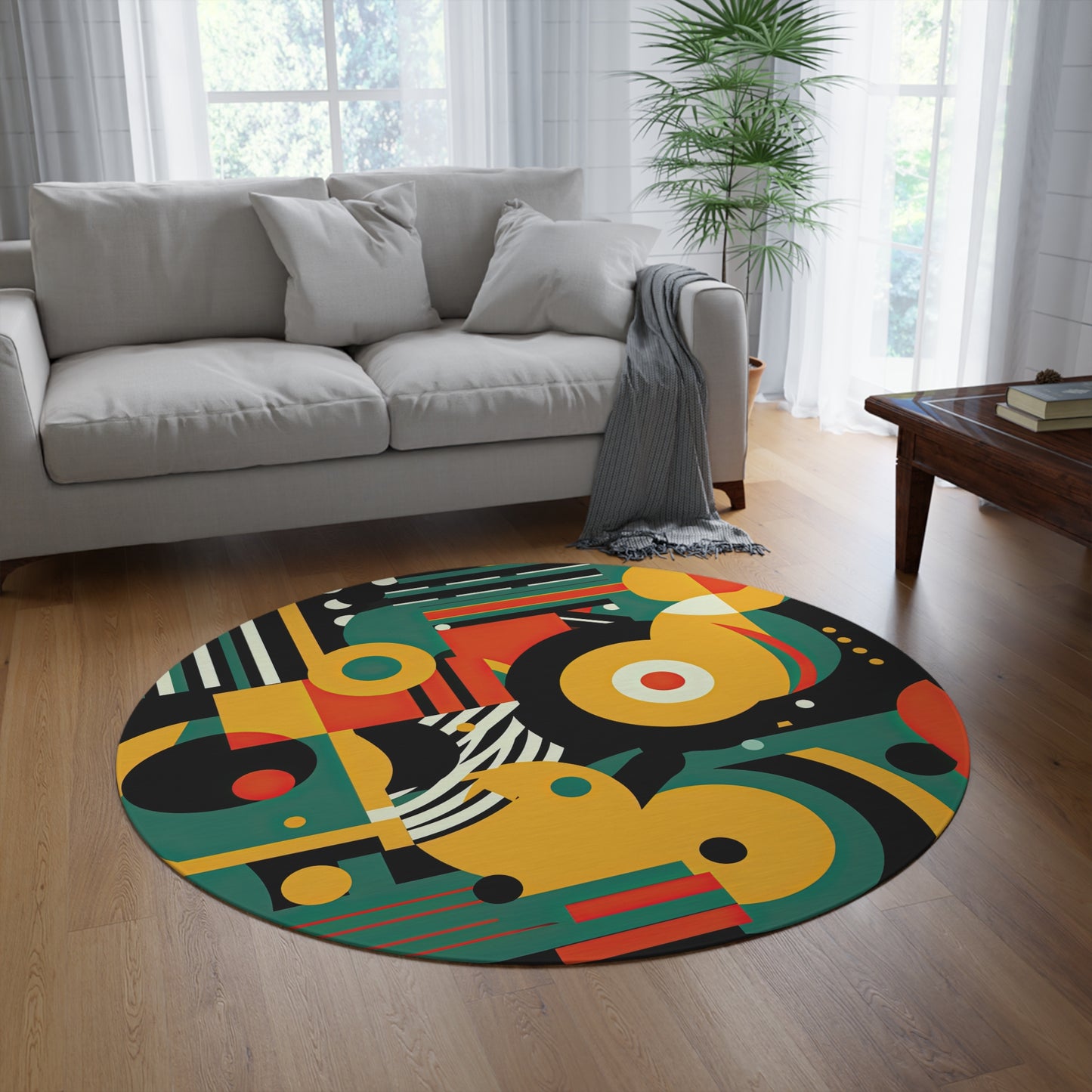 Galactic Groove Round Rug