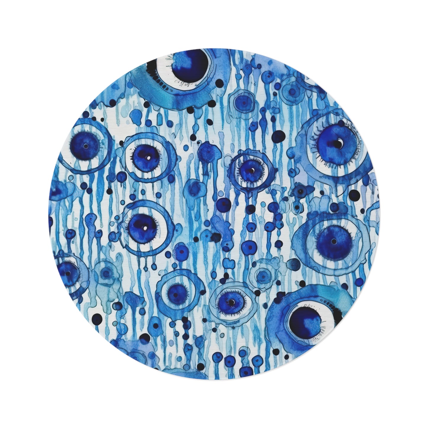 Eclipsed Perception. Evil Eye Rug – Artistic Expression Meets Protection for Your Floors. Round Rug