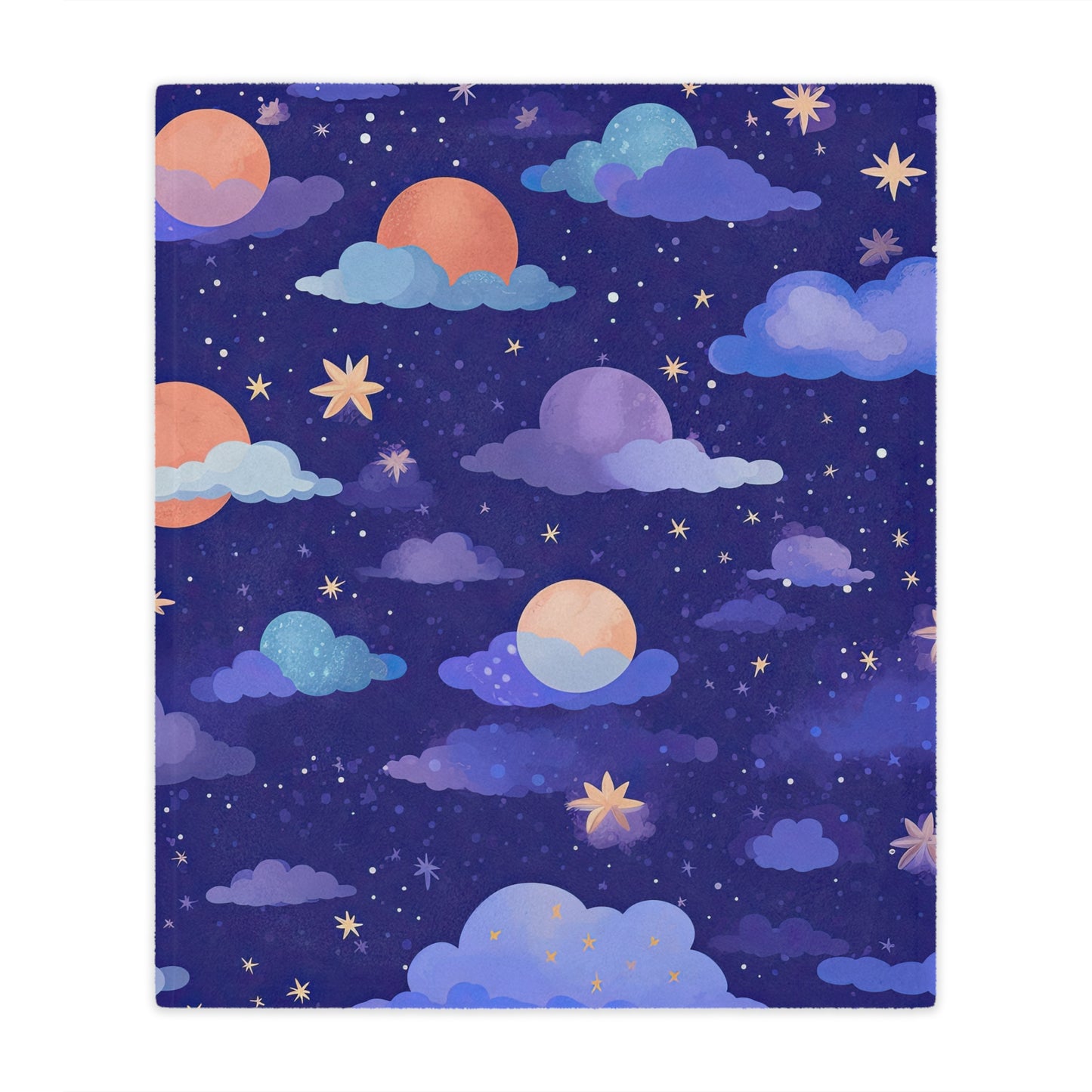 Copy of Copy of Moons Stars . Cozy Artistic Microfiber Blanket.